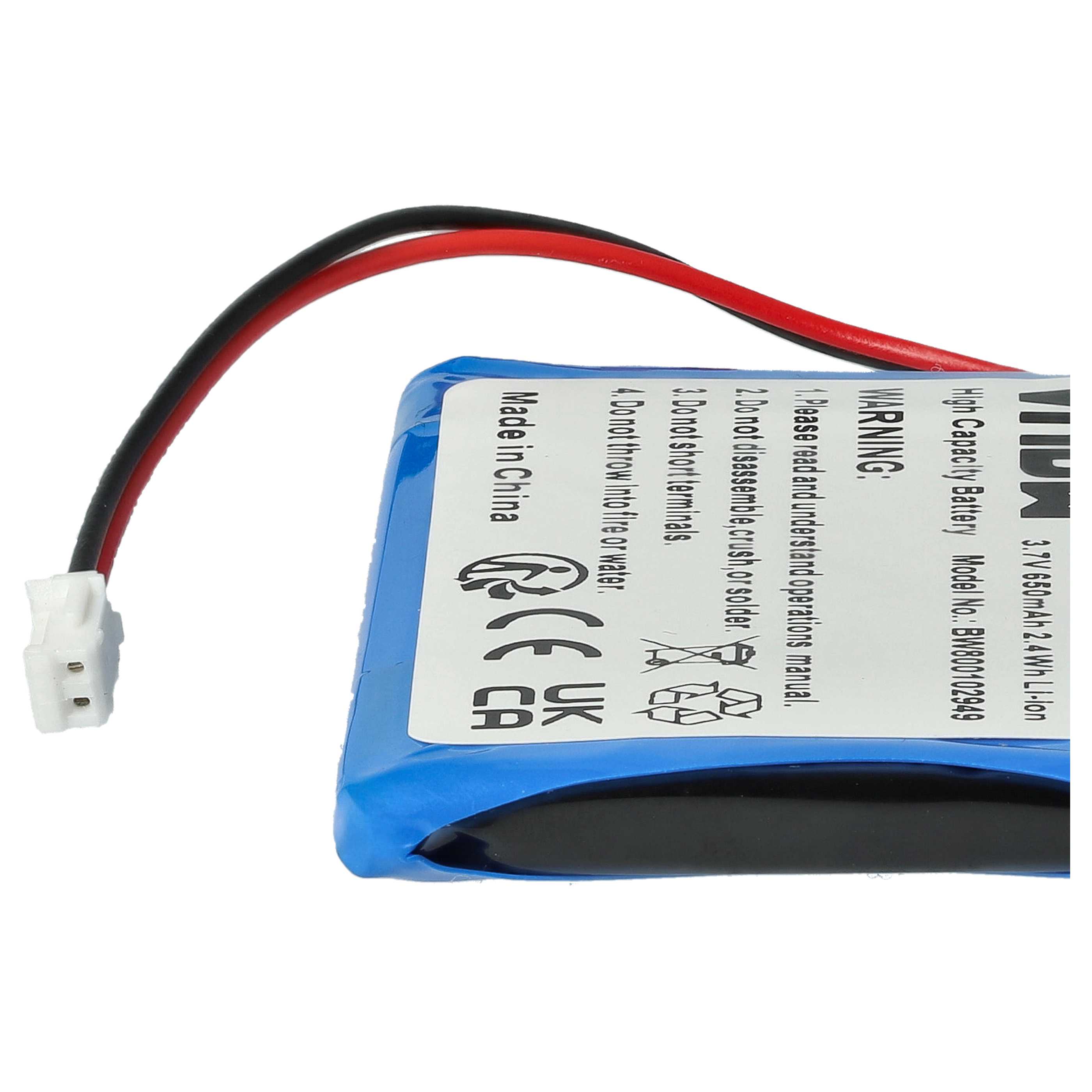 10x Batteries remplace Aastra BKB 201 010/1, FA01302005 pour téléphone Ericsson - 650mAh 3,7V Li-ion