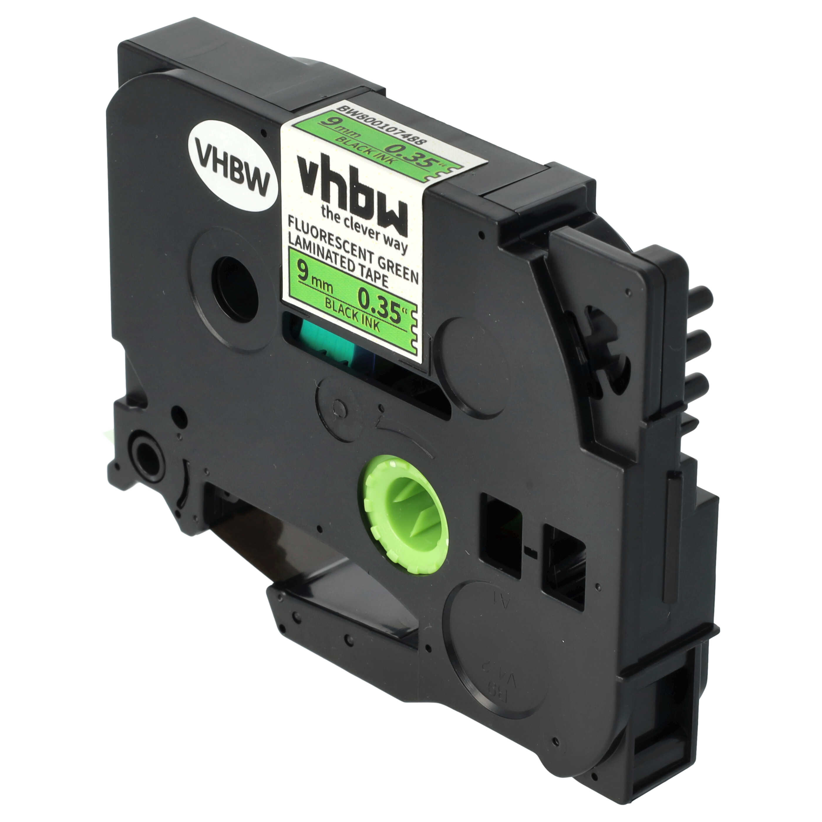 Label Tape as Replacement for Brother TZ-221, TZE-221 - 9 mm Black to Neon-Green