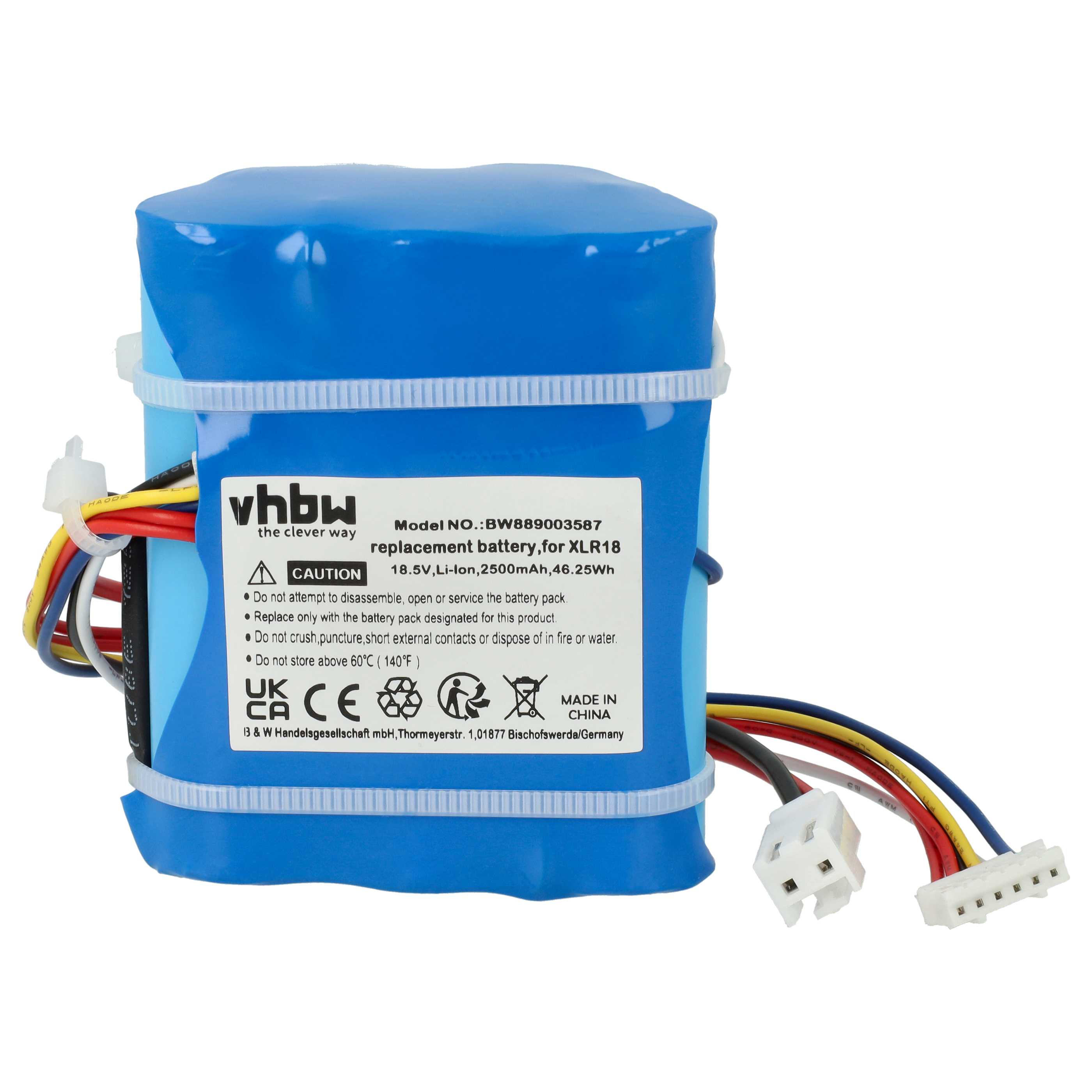 Battery replaces DeLonghi XLR18 for DeLonghi 2500mAh, 18.5V, Li-Ion