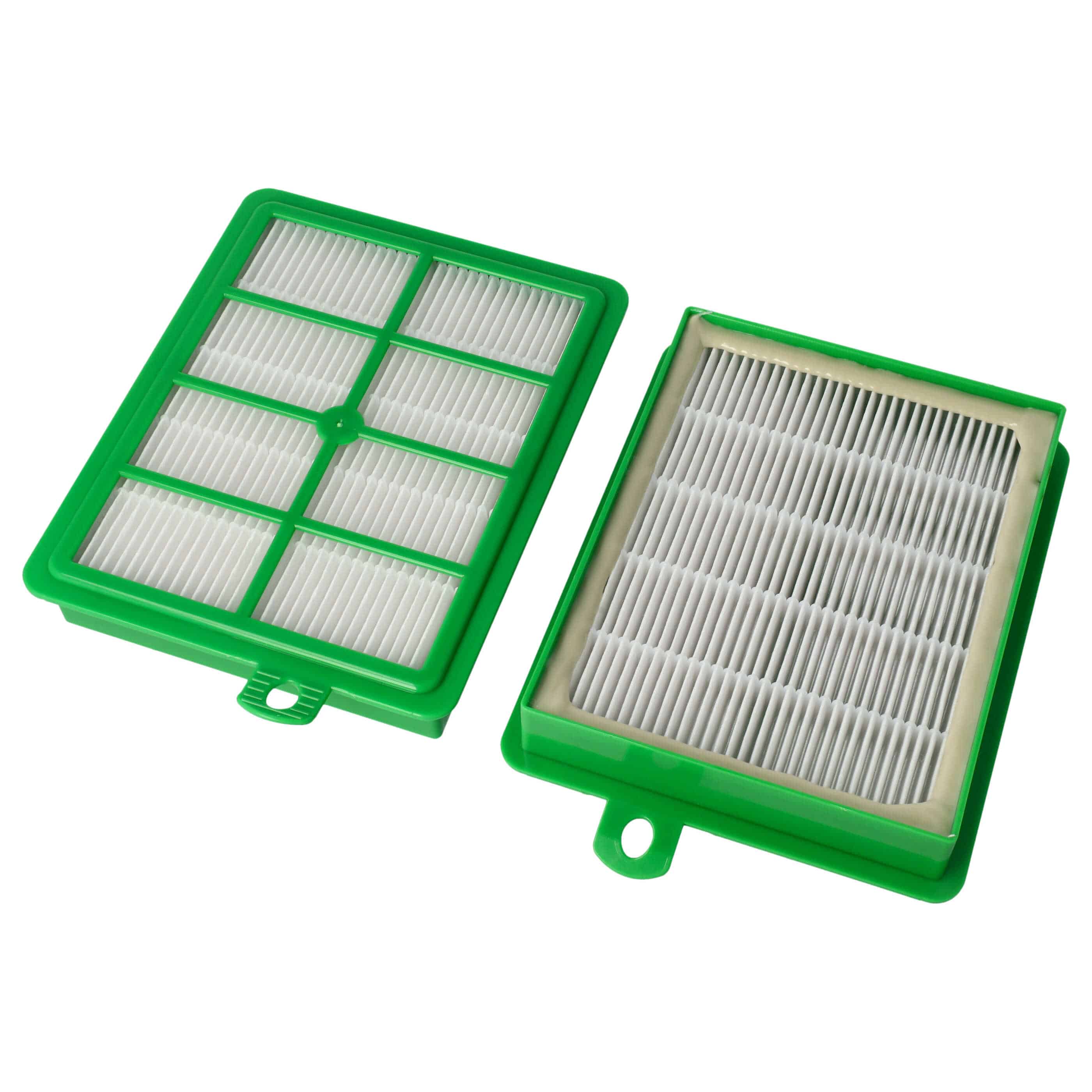 2x Filtro sostituisce AEG ASF1W, AFS1, E 12, AFS1W, AEFG12W per aspirapolvere - filtro HEPA, bianco / verde