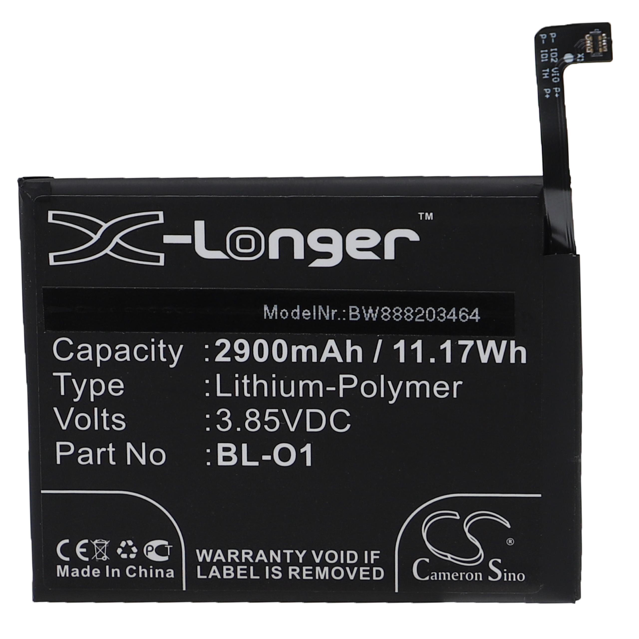 Batterie remplace LG BL-O1, EAC64559001, EAC64619301 pour téléphone portable - 2900mAh, 3,85V, Li-polymère