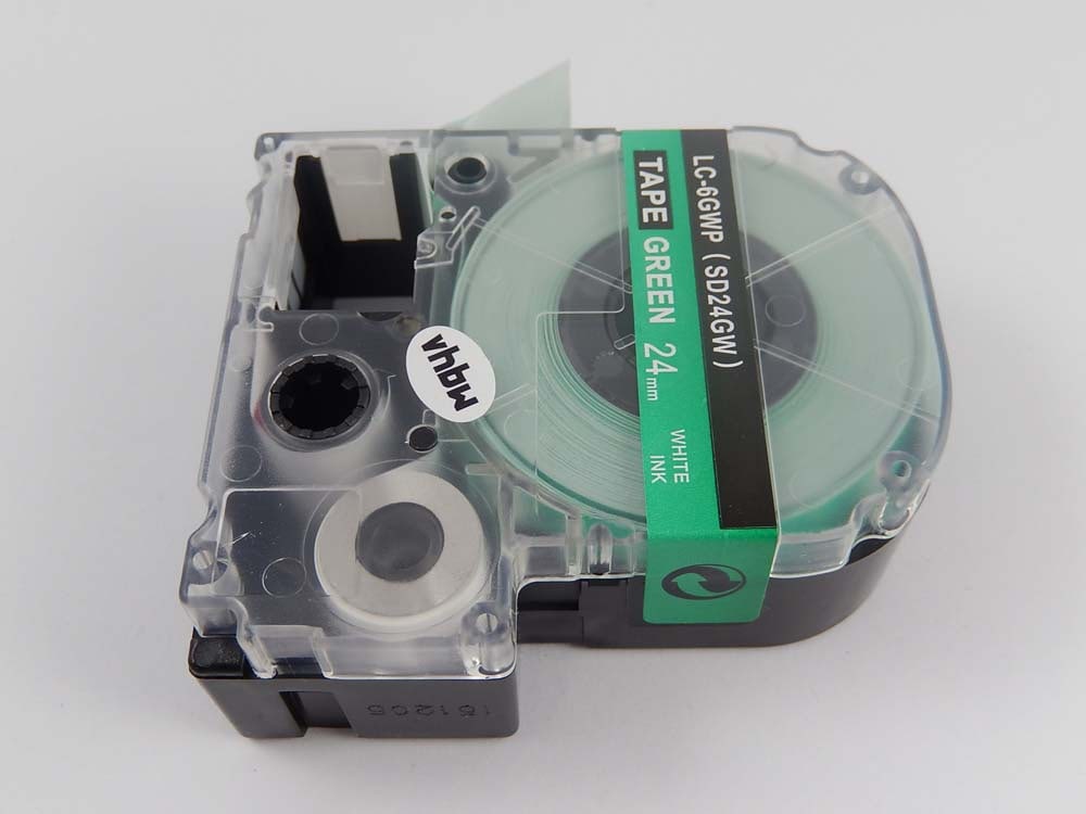 Label Tape replaces Epson LC-6GWP - 24 mm White to Green