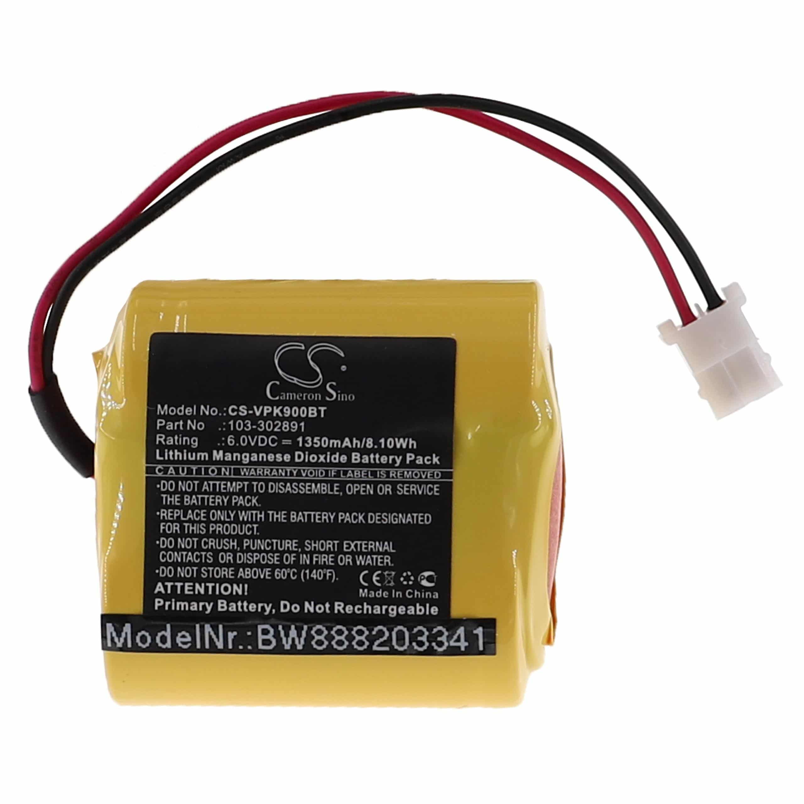 Motion Sensor Battery Replacement for Visonic EVE2CR17450-C, 103-302915, 103-302891 - 1350mAh 6V Li-MnO2