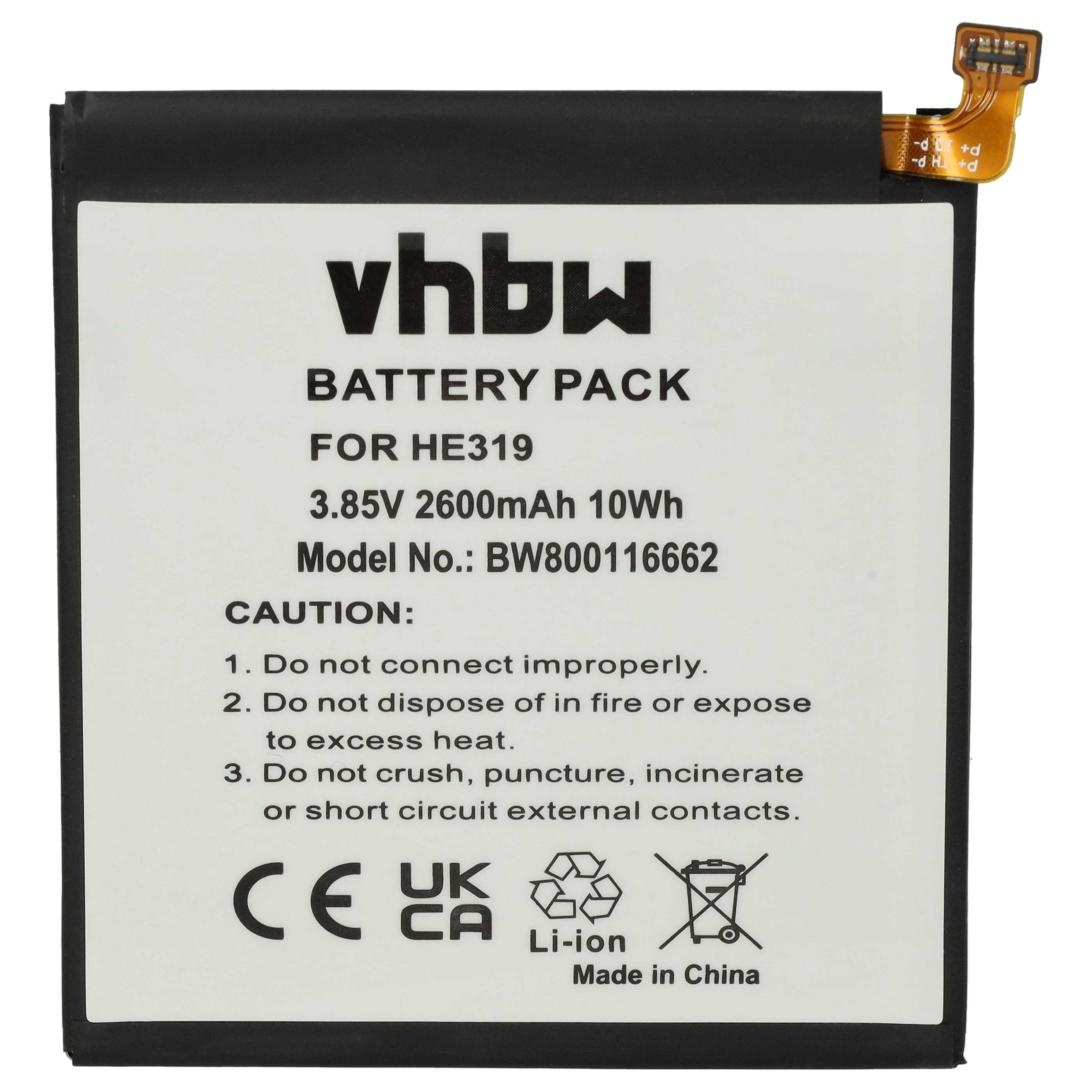 Akumulator do telefonu smartfona zamiennik Nokia HE319, HE330 - 2600 mAh 3,85 V LiPo