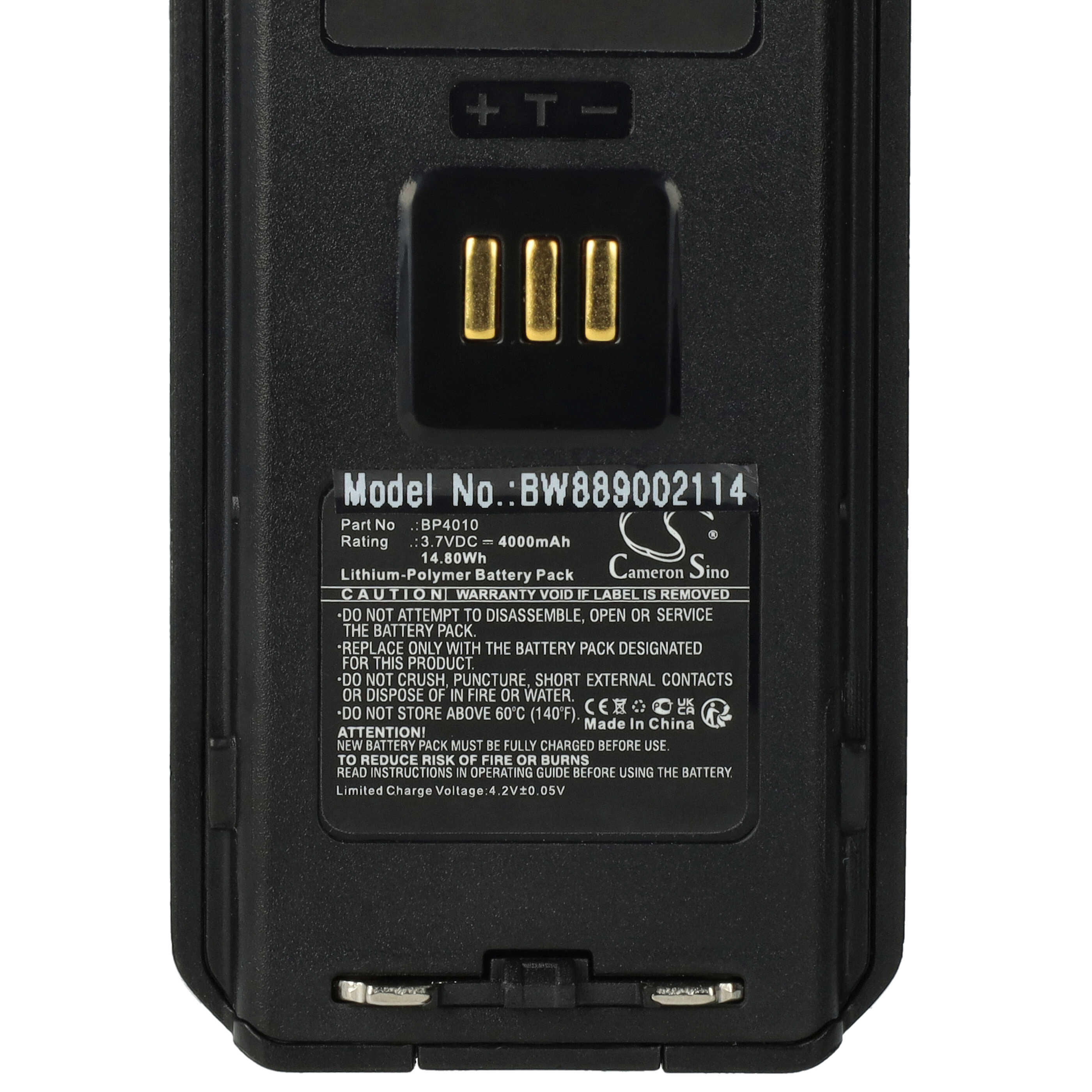 Batterie remplace Hytera BP4010 pour radio talkie-walkie - 4000mAh 3,7V Li-polymère