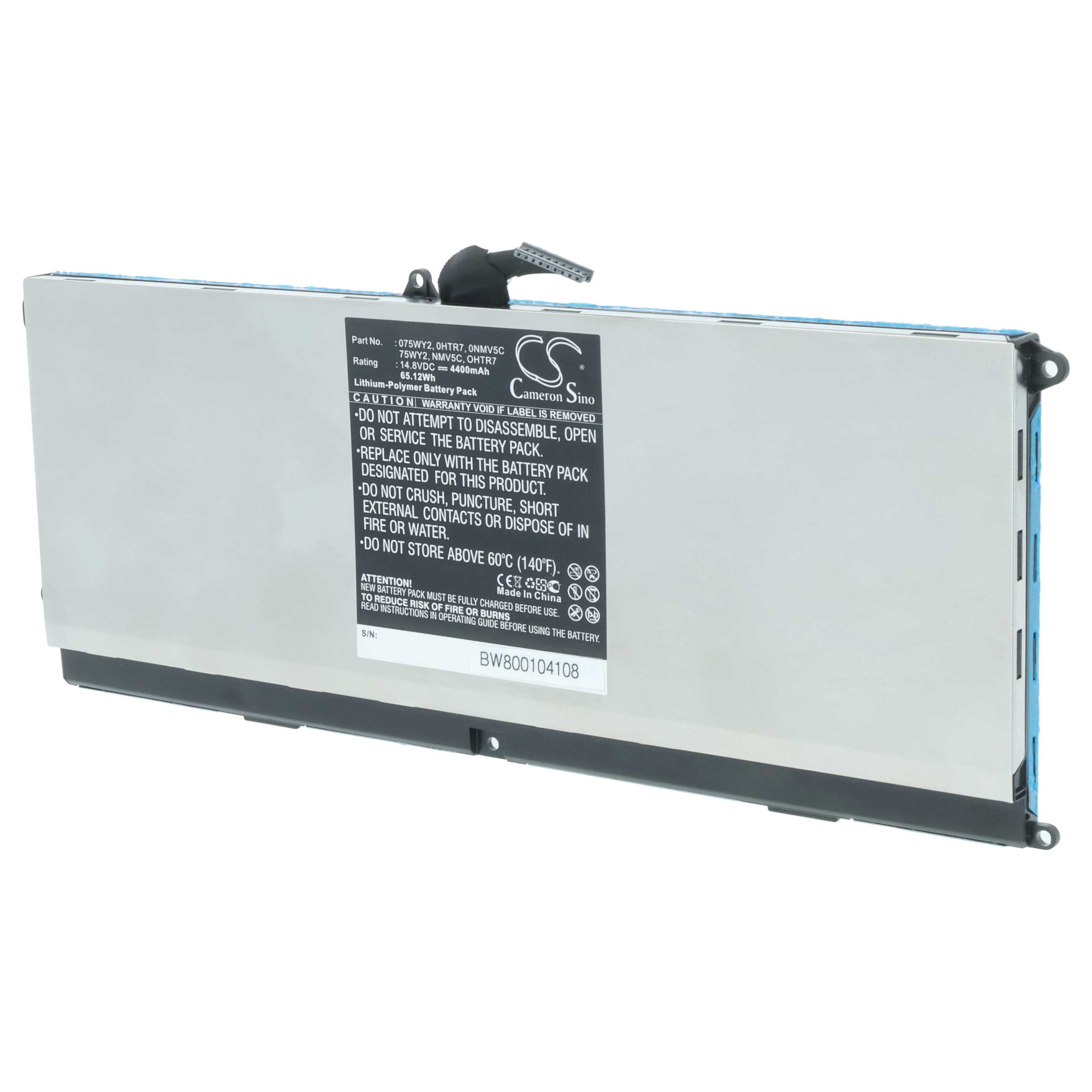 Akumulator do laptopa zamiennik Dell OHTR7, NMV5C, 75WY2, 0NMV5C, 0HTR7, 075WY2 - 4400 mAh 14,8 V LiPo, czarny