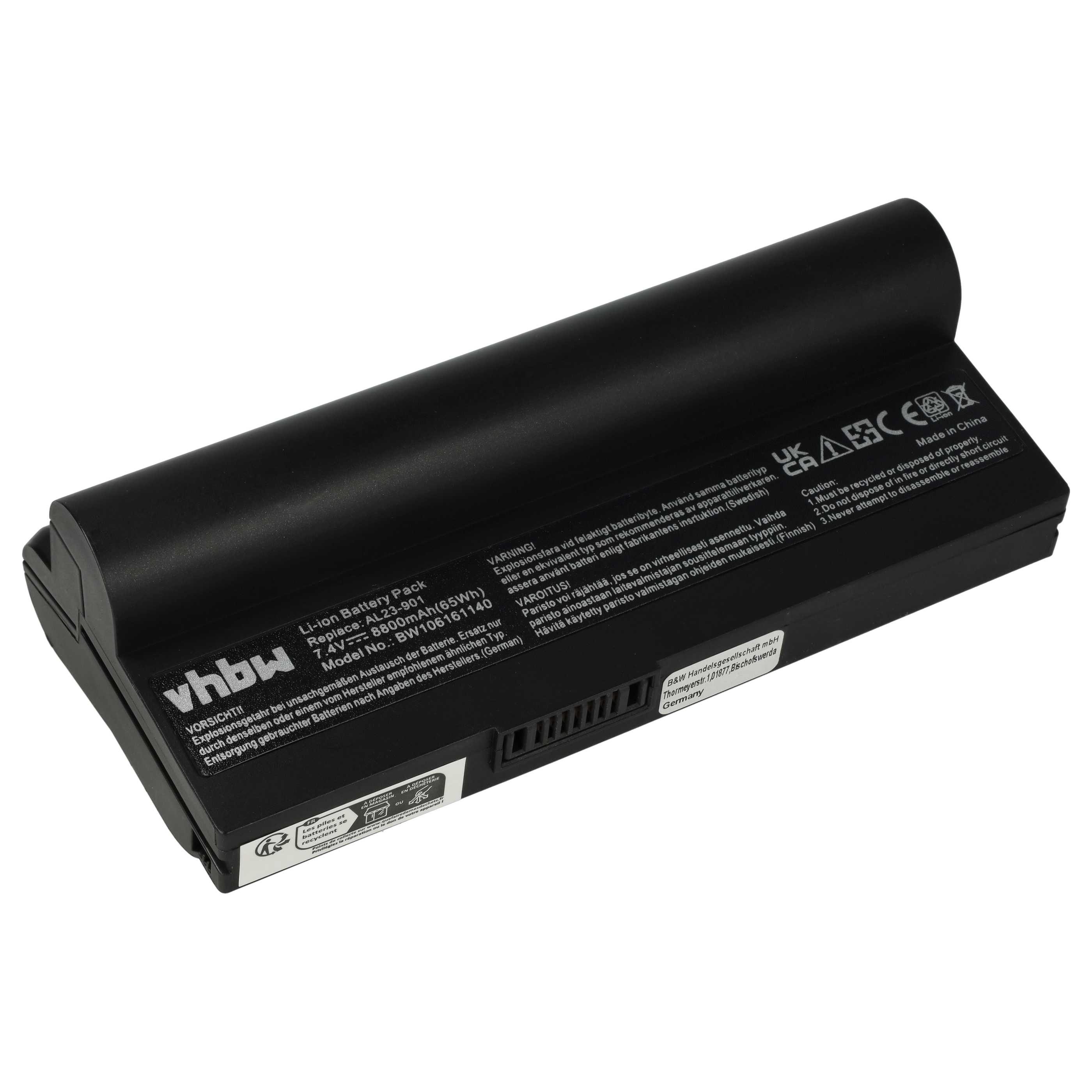 Akumulator do laptopa zamiennik Asus AL23-901, AL22-901, AP22-1000, AL24-1000 - 8800 mAh 7,4 V Li-Ion, czarny