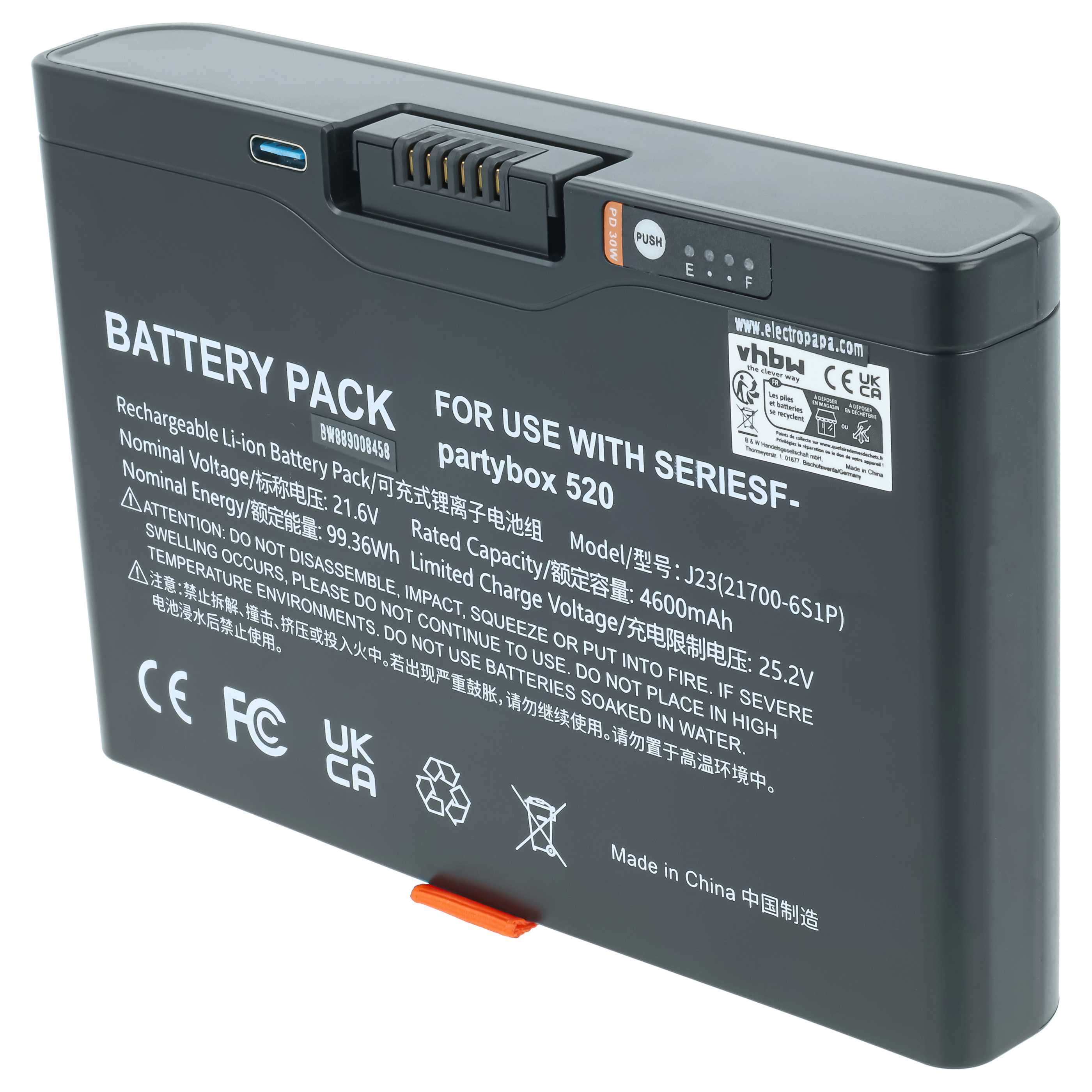 Akumulator do głośnika zamiennik JBL FG6CELL21700G, Battery 600 - Li-Ion 4600mAh