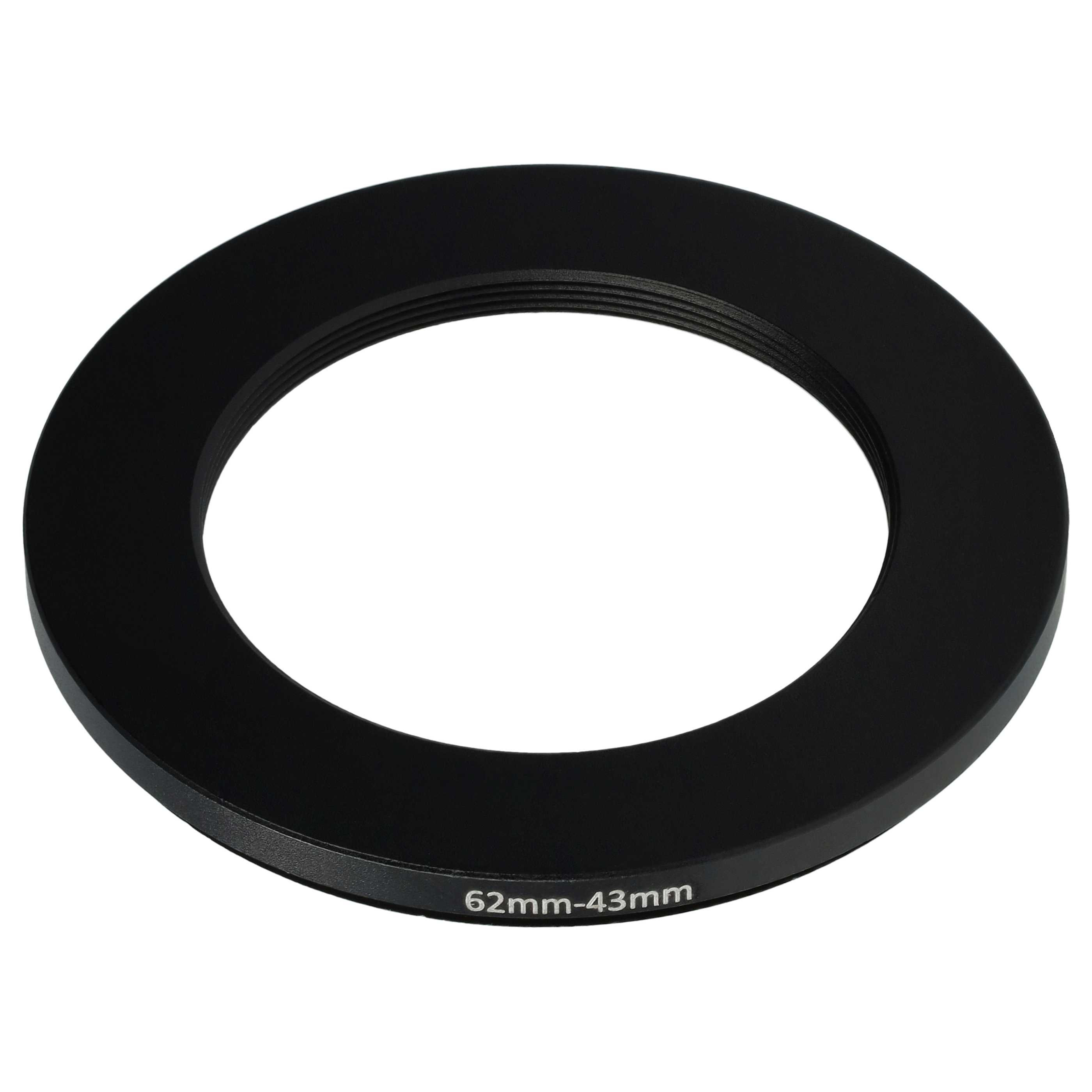 Anello adattatore step-down da 62 mm a 43 mm per obiettivo fotocamera - Adattatore filtro, metallo, nero