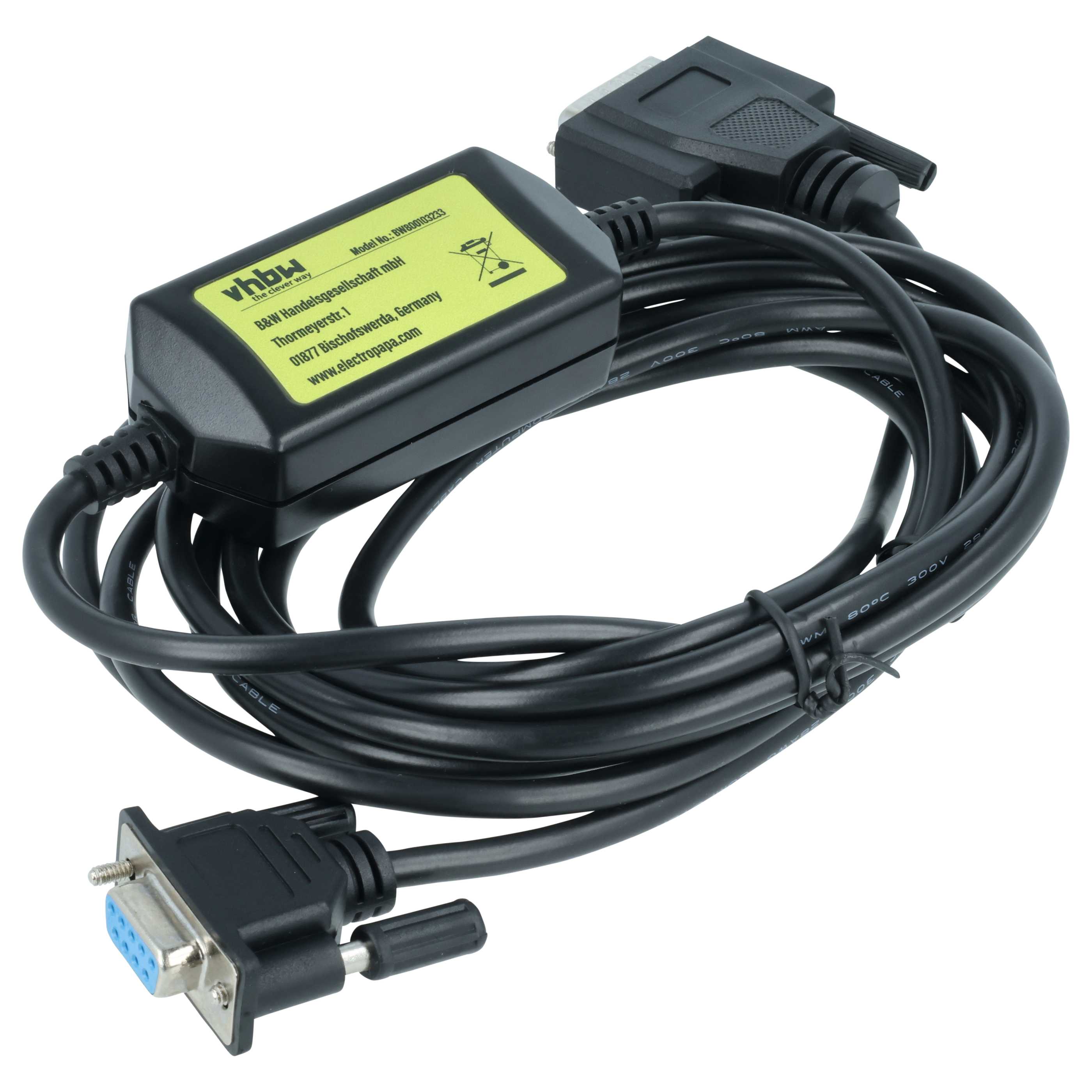 Programmierkabel RS-232 passend für Siemens Simatic S5 100U Peripheriegerät - Adapter 14,2cm Schwarz