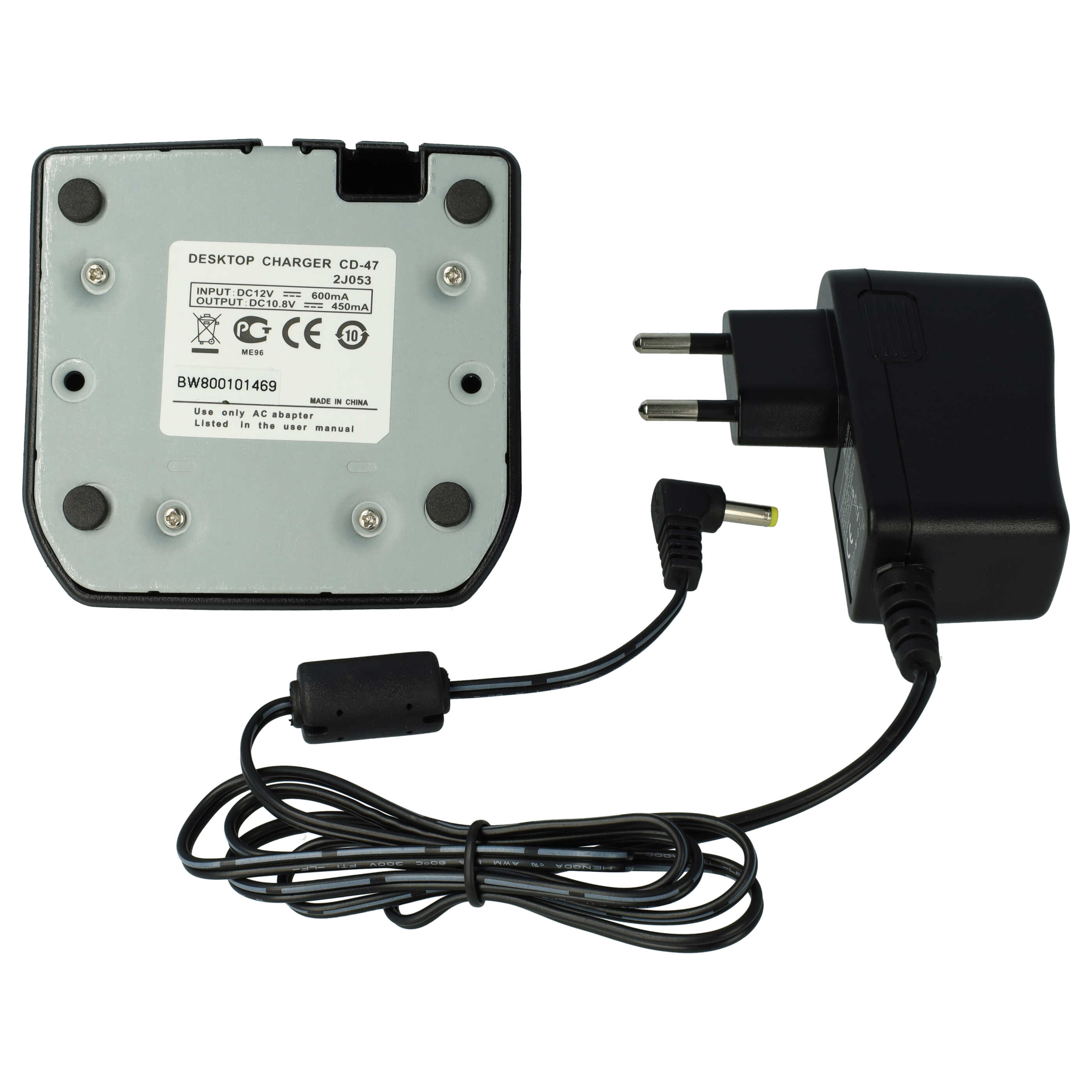 Charger + Mains Adapter Suitable for Yaesu FNB-83 Radio Batteries - 10.8 V, 0.45 A