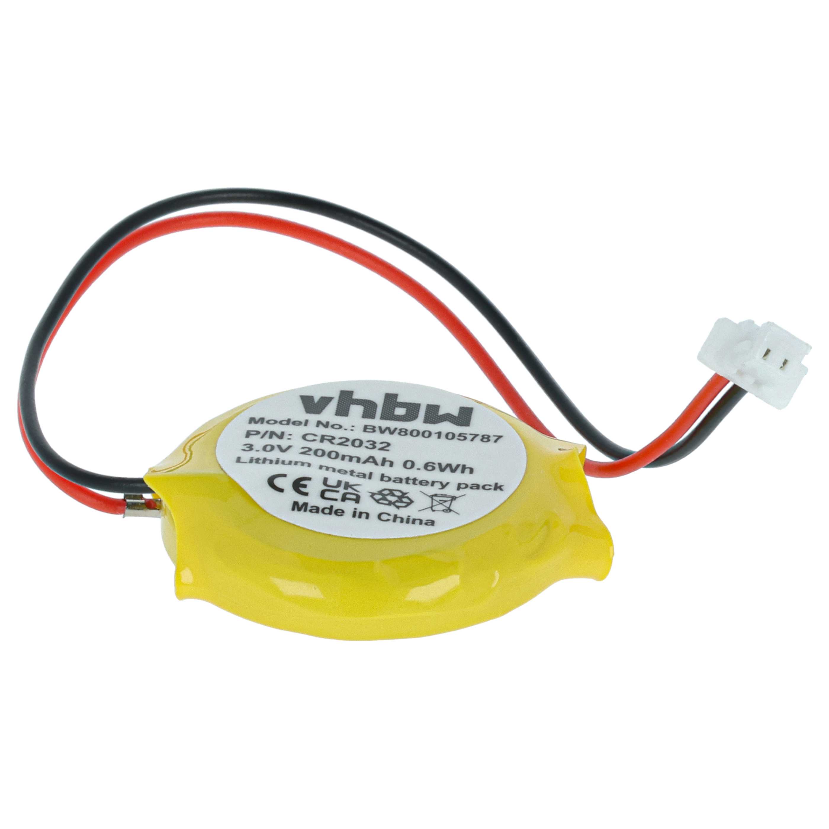 Batería reemplaza 02K6486, 02K6502, 152605-003, CR2032 para ordenador portátil - 200 mAh 3 V Li-Ion