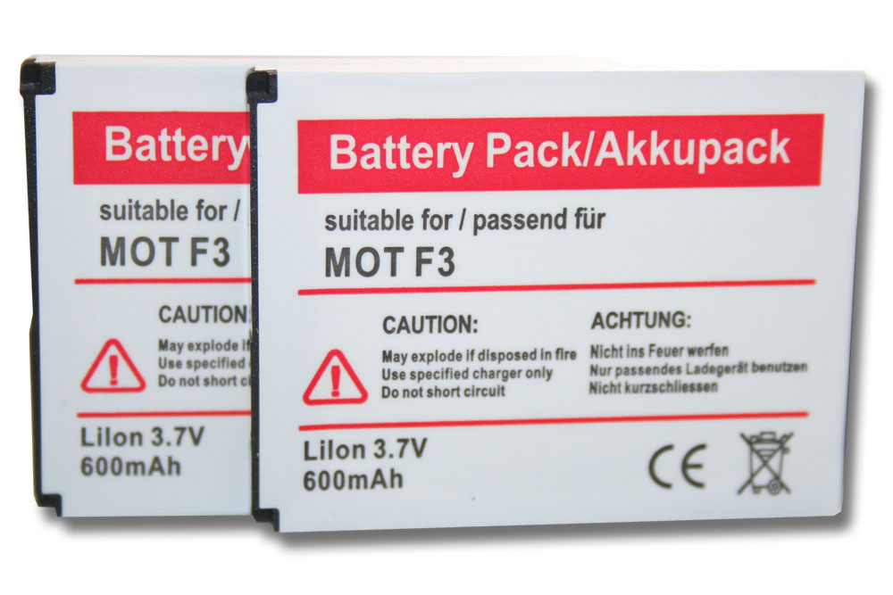 Batteries (2x pièces) remplace AVM BAK130506, 312BAT006, 100402, 312BAT016 pour téléphone - 600mAh 3,7V Li-ion