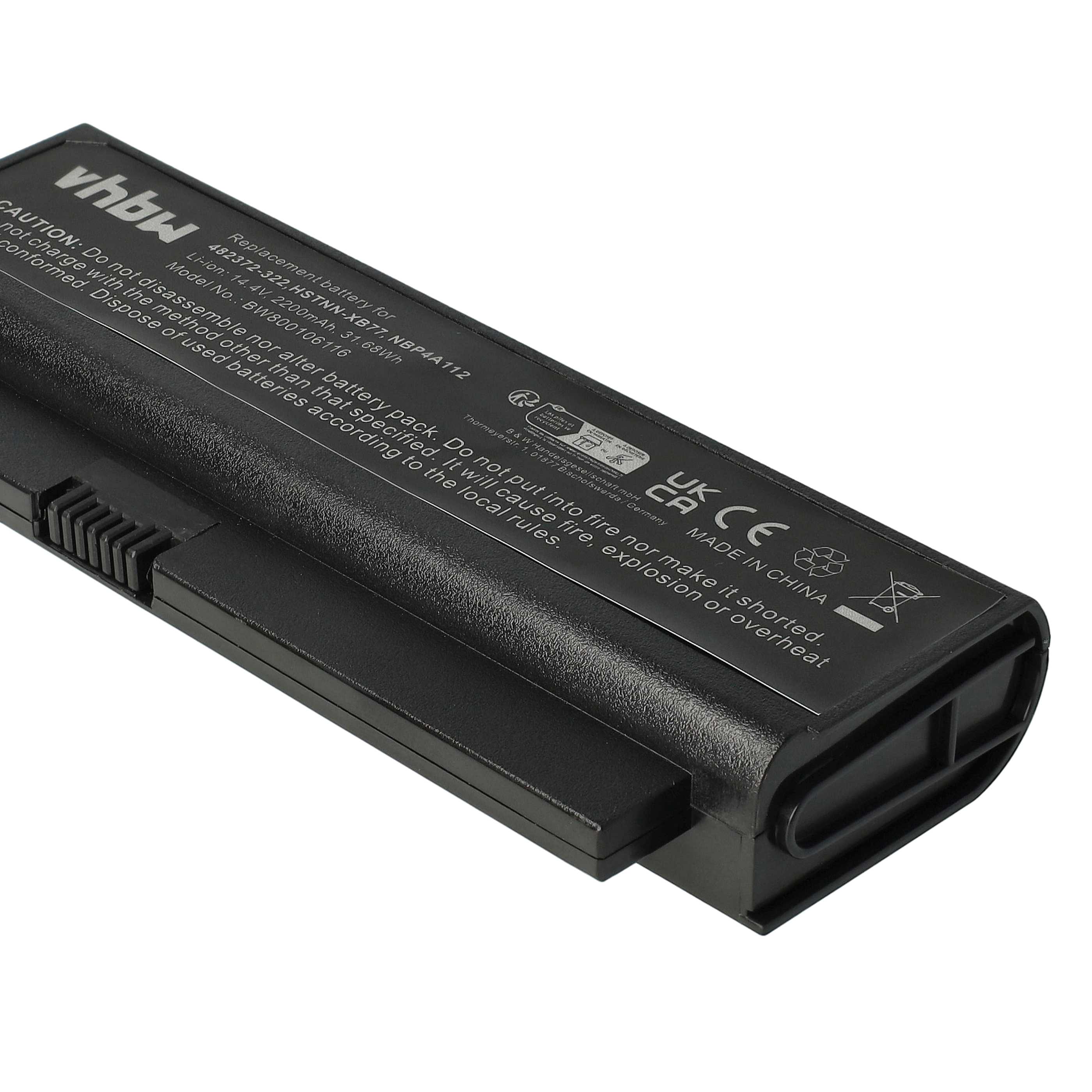 Akumulator do laptopa zamiennik HP 482372-322, 482372-361, 493202-001 - 2200 mAh 14,4 V Li-Ion, czarny