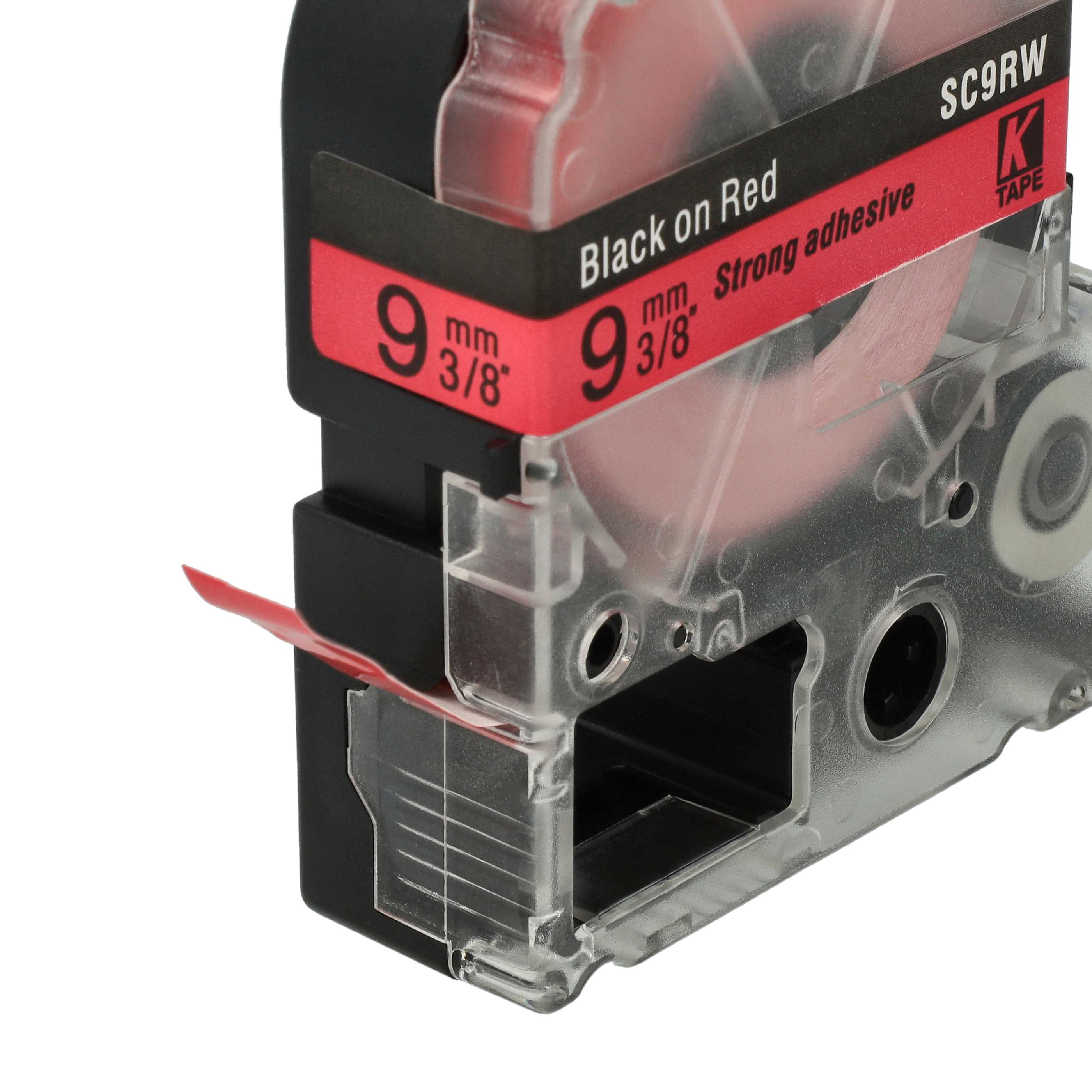 Label Tape replaces Epson LC-3YRN - 9 mm Black to Red