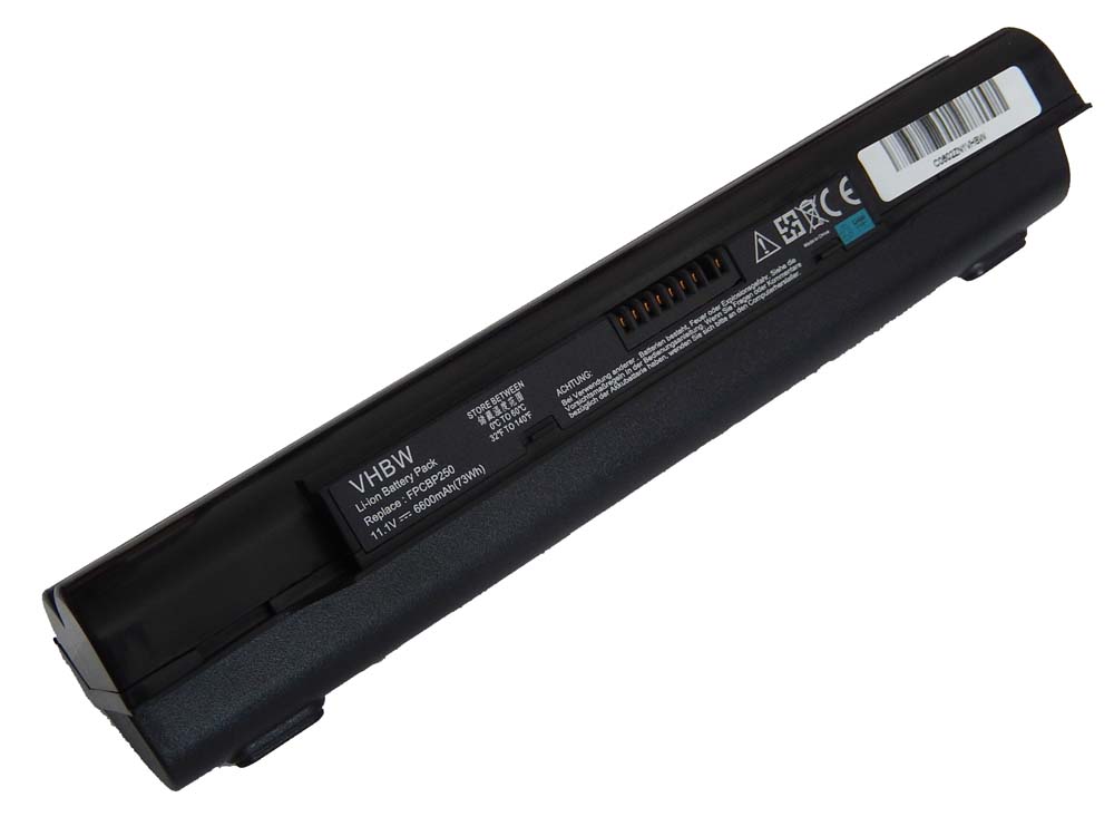 Batterie remplace Fujitsu Siemens CP477891-01 pour ordinateur portable - 6600mAh 11,1V Li-ion, noir