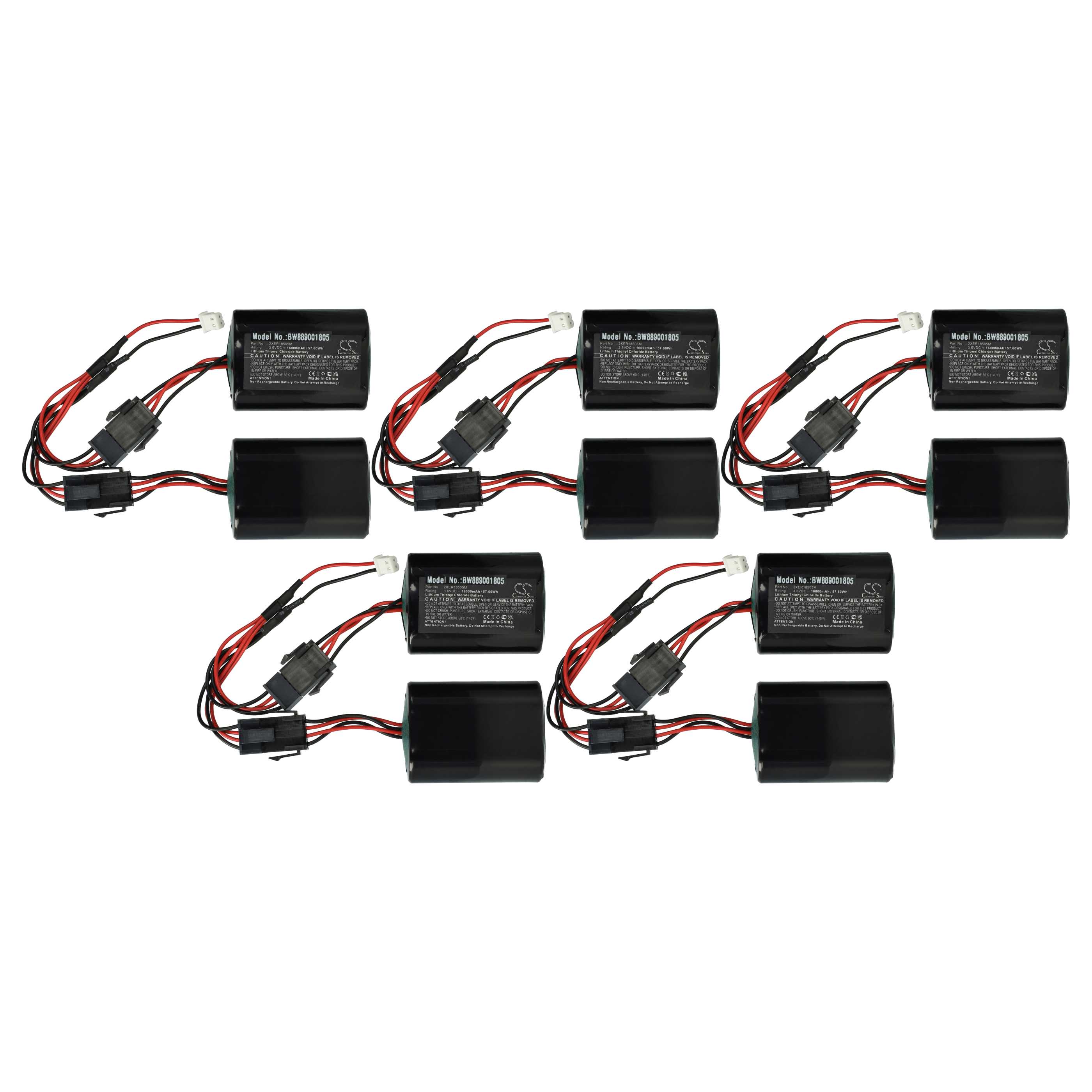 5x Piles remplace Fanso 103-304742 pour centrale d'alarme Tyco - 16000mAh 3,6V Li-SOCl2
