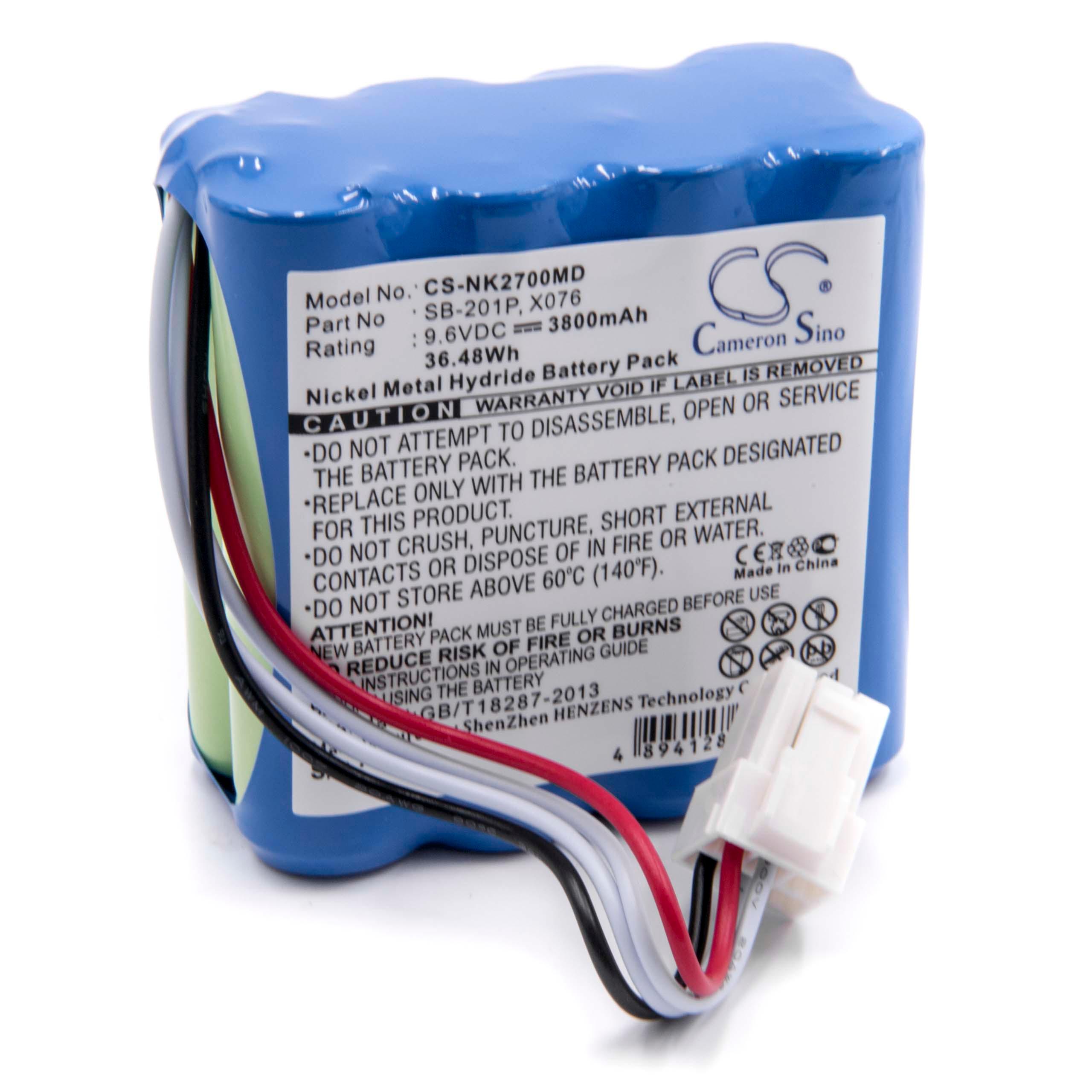 Medical Equipment Battery Replacement for SB-201P - 3800mAh 9.6V NiMH