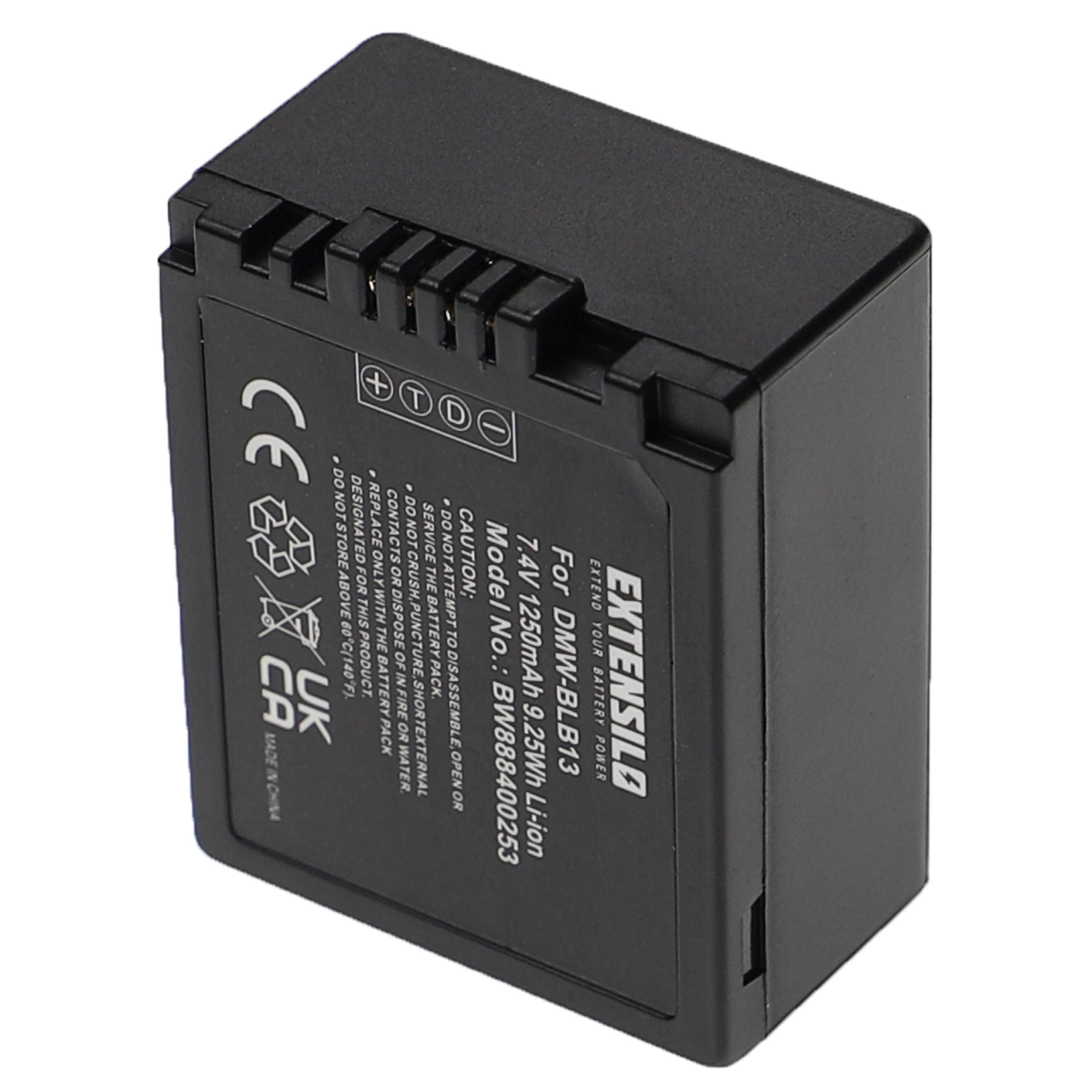 Akumulator do aparatu cyfrowego zamiennik Panasonic DMW-BLB13, DMW-BLB13E, DMW-BLB13GK - 1250 mAh 7,4 V Li-Ion