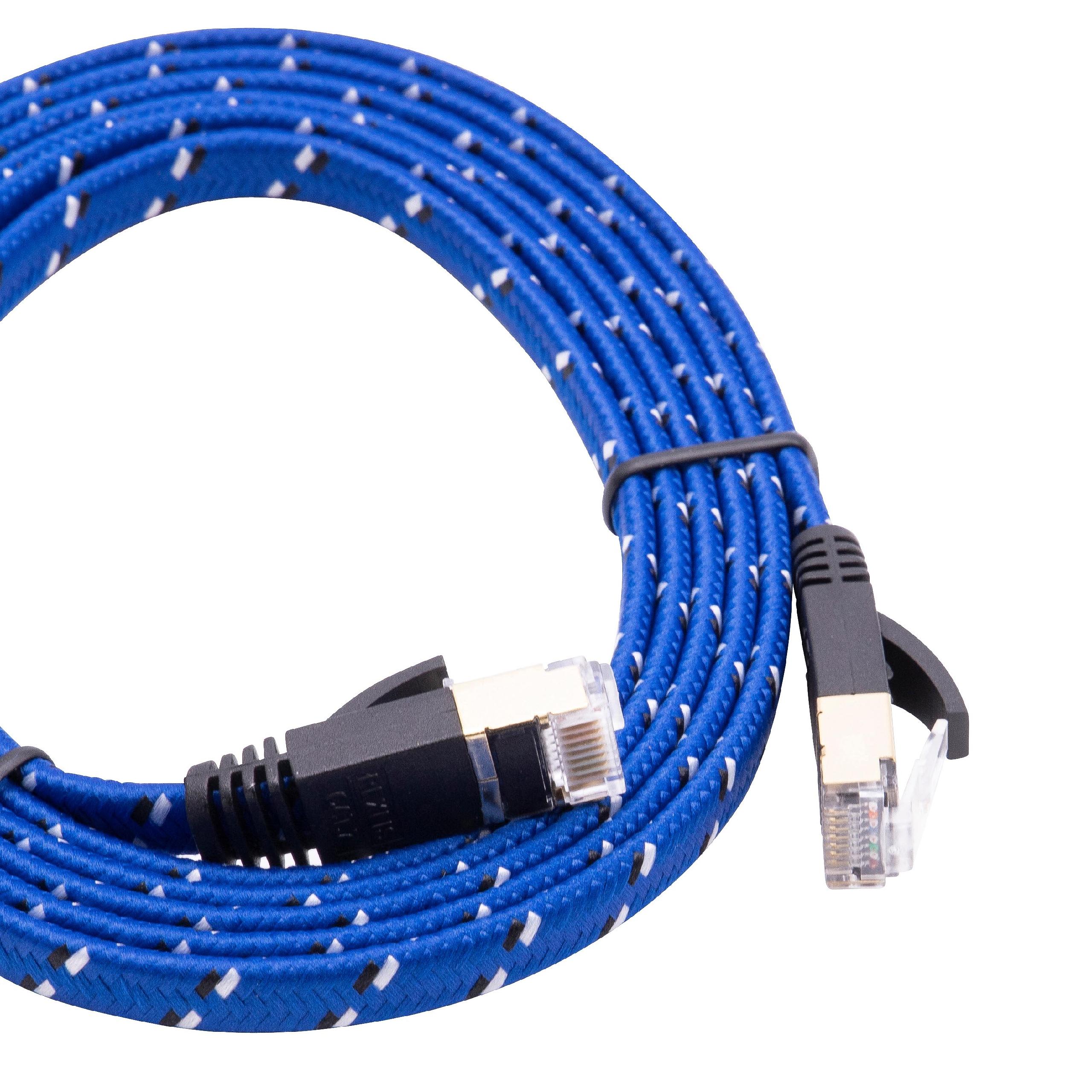 Cavo Ethernet, cavo di rete, cavo LAN, cavo patch Cat7 1,8m blu - cavo piatto
