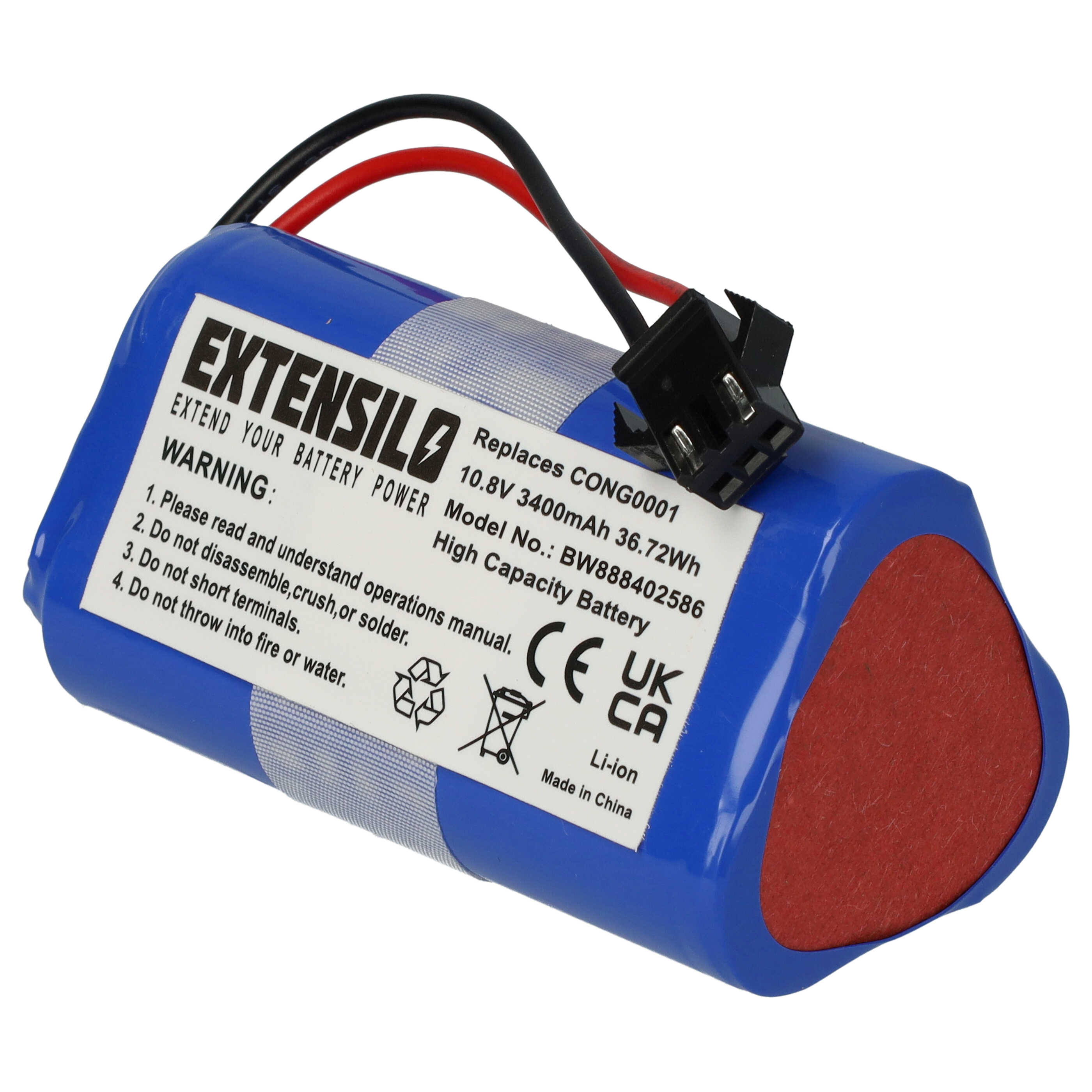 Battery Replacement for Cecotec CONG0001 for - 3400mAh, 10.8V, Li-Ion