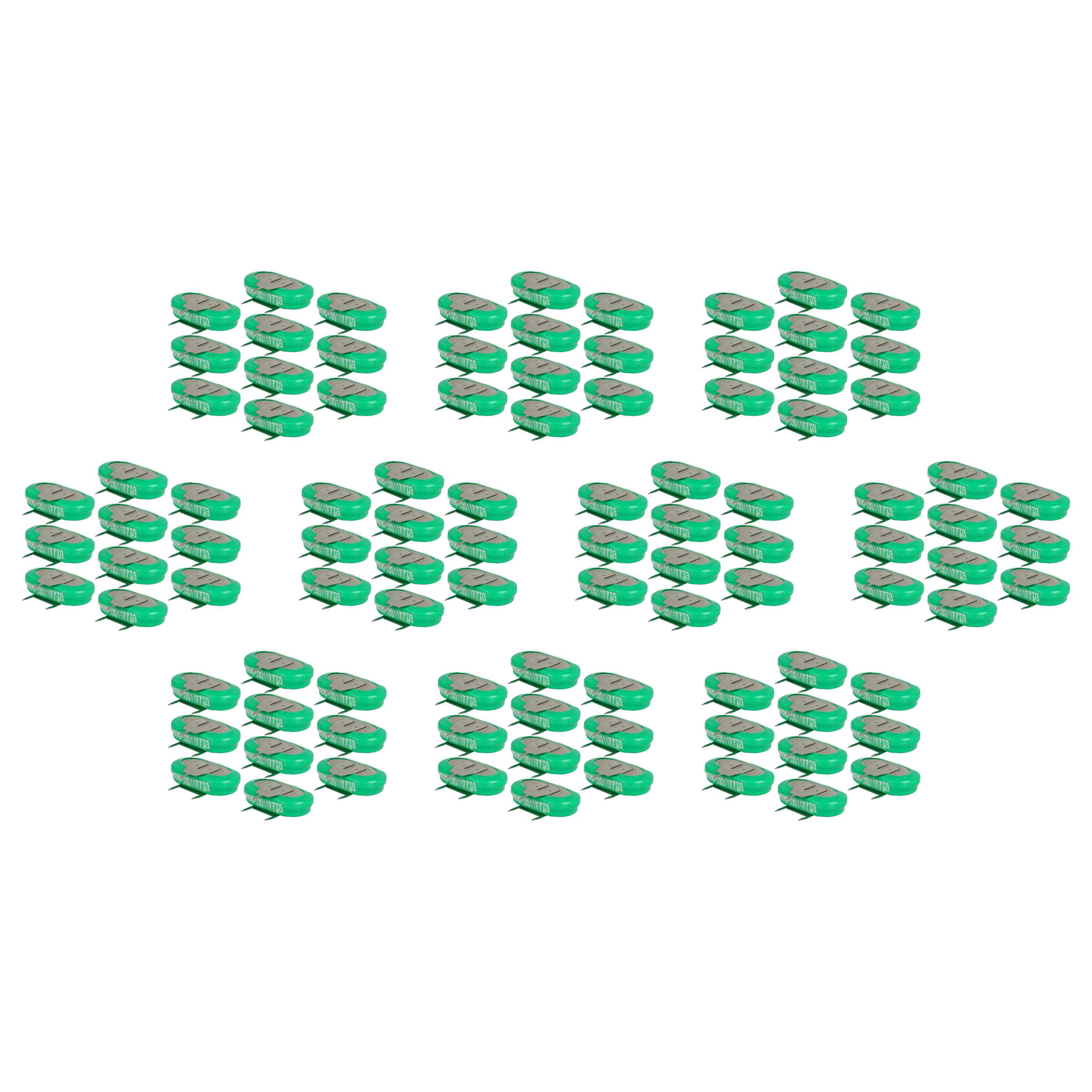 100x Button Cell Battery Type 1/V150H 3 Pins for Model Building Solar Lamps etc. - 150 mAh 1.2 V NiMH