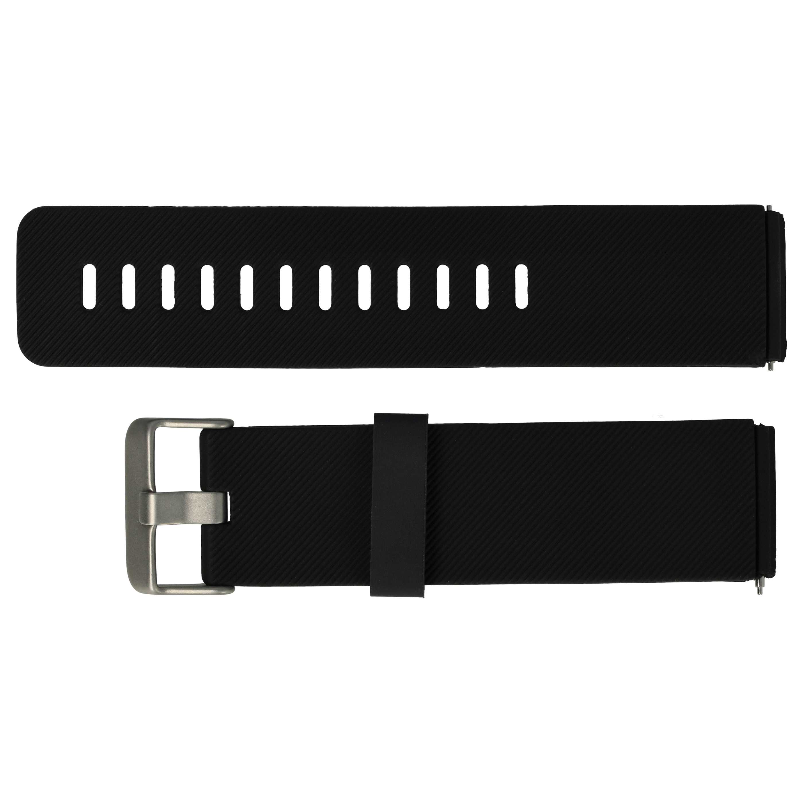 wristband L for Fitbit Smartwatch - 9.5 + 11.5 cm long, 22mm wide, silicone, black