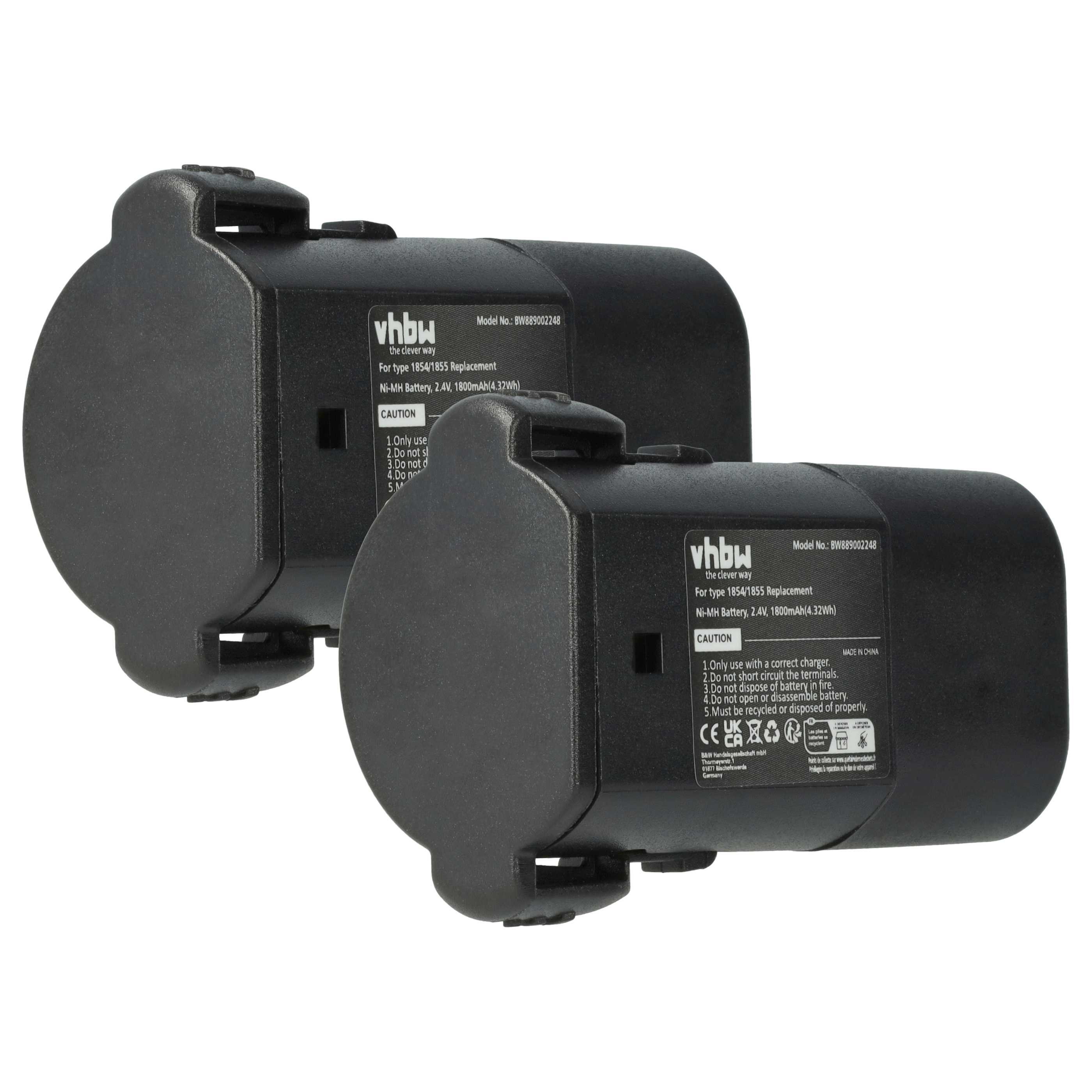 Pet Clippers 2x Battery replaces Moser 1854-7988 - 1800 mAh 2.4 V NiMH