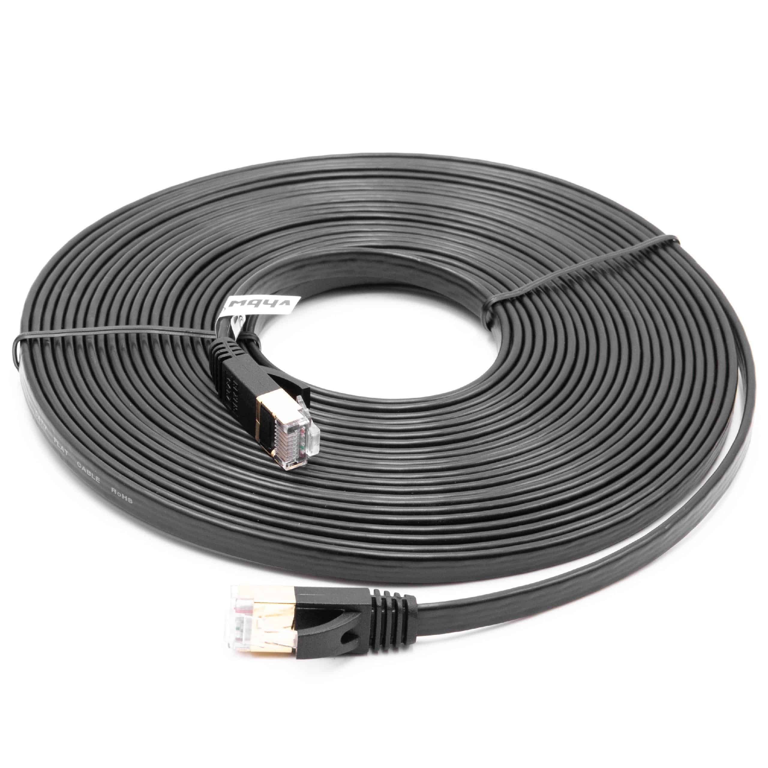 Cable de red de Ethernet, LAN, cable patch Cat7 8m negro cable plano de tendido