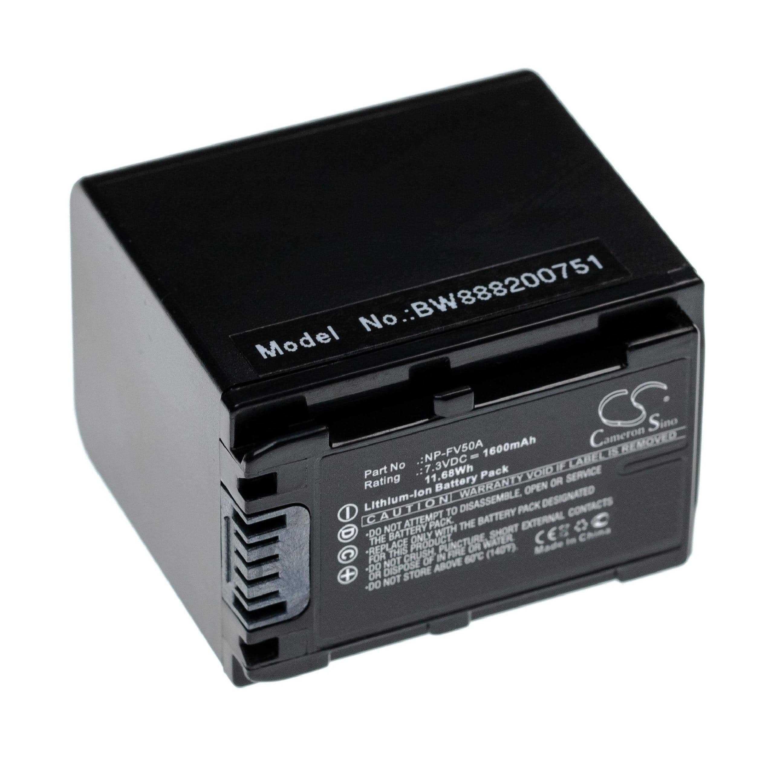 Videocamera Battery Replacement for Sony NP-FV50A - 1600mAh 7.3V Li-Ion