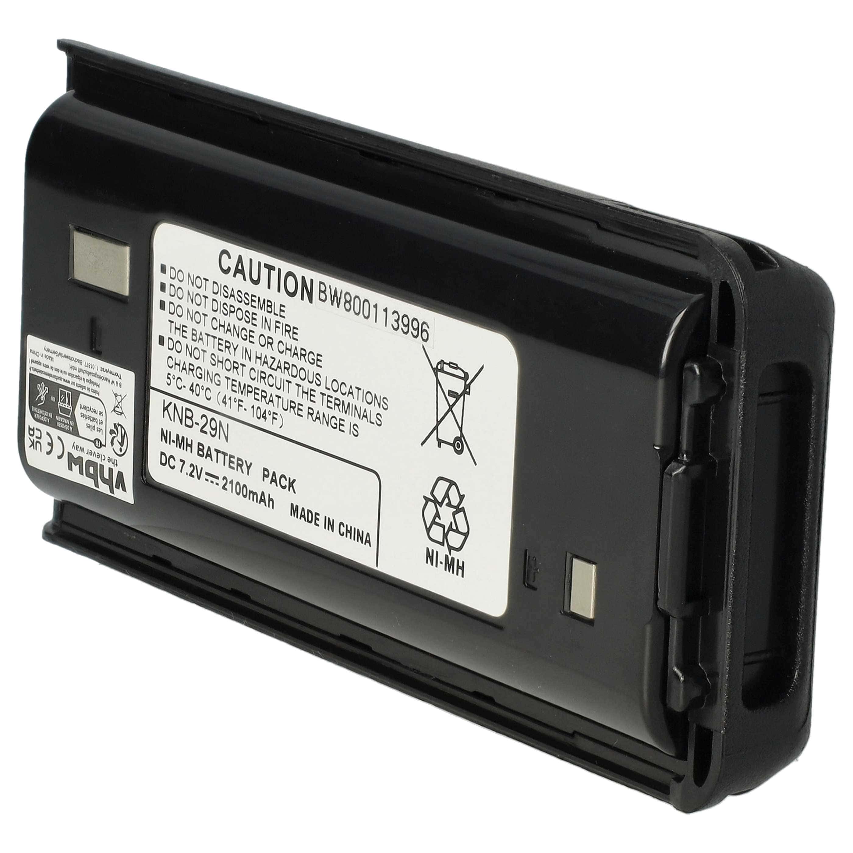 Batteria sostituisce Kenwood BPKNB45LI, BPKNB29MHXT-1, BPKNB29MH per dispositivo radio - 2100mAh 7,2V NiMH