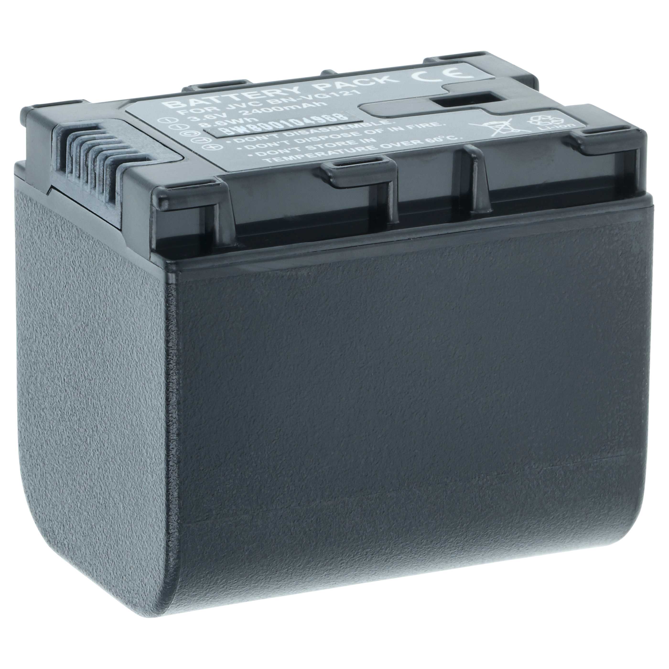 Videocamera Battery replaces JVC BN-VG121, BN-VG121AC, BN-VG121E, BN-VG121SU - 2400 mAh 3.6 V Li-Ion
