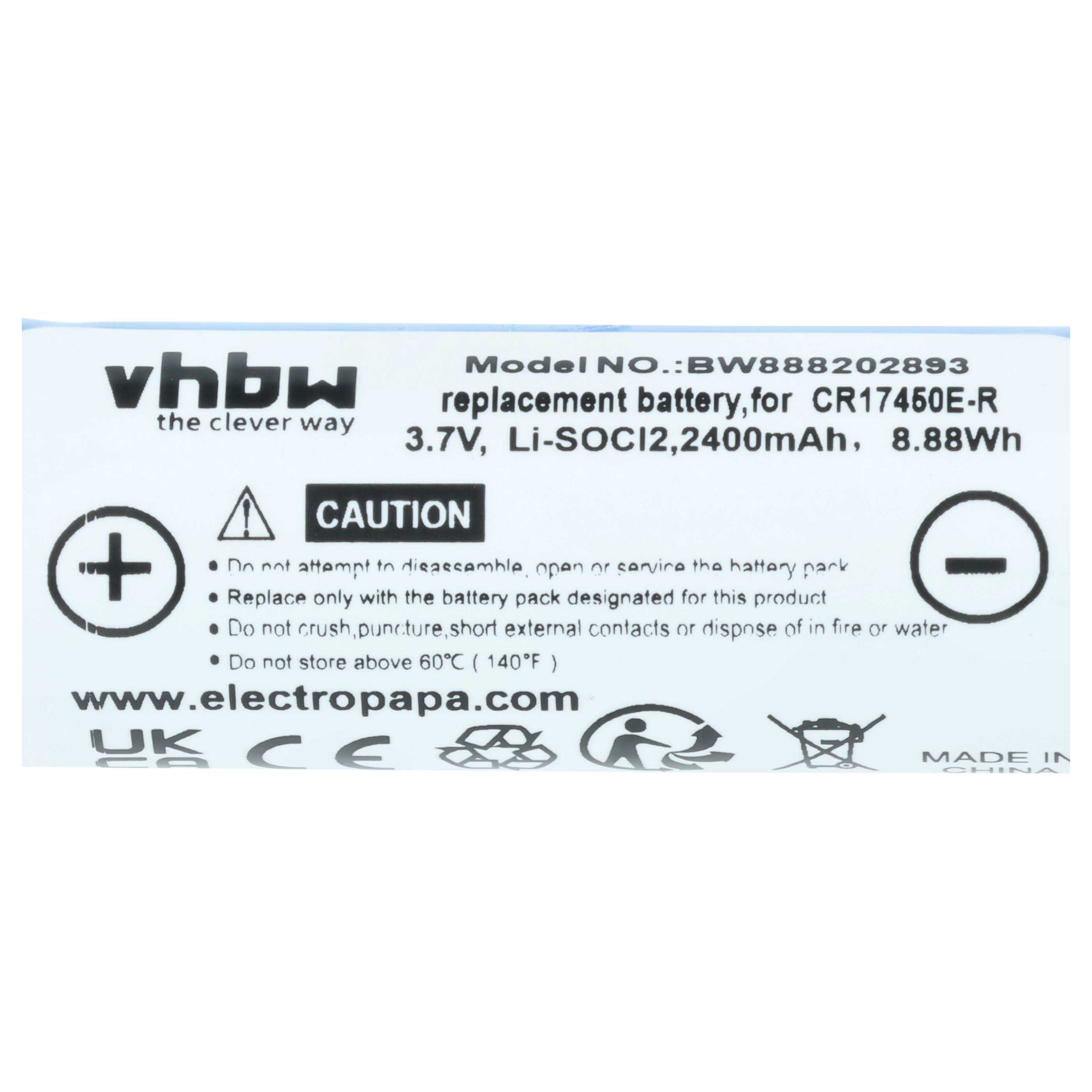 Bateria zamiennik CR17450E-R - 2400 mAh 3 V Li-Ion