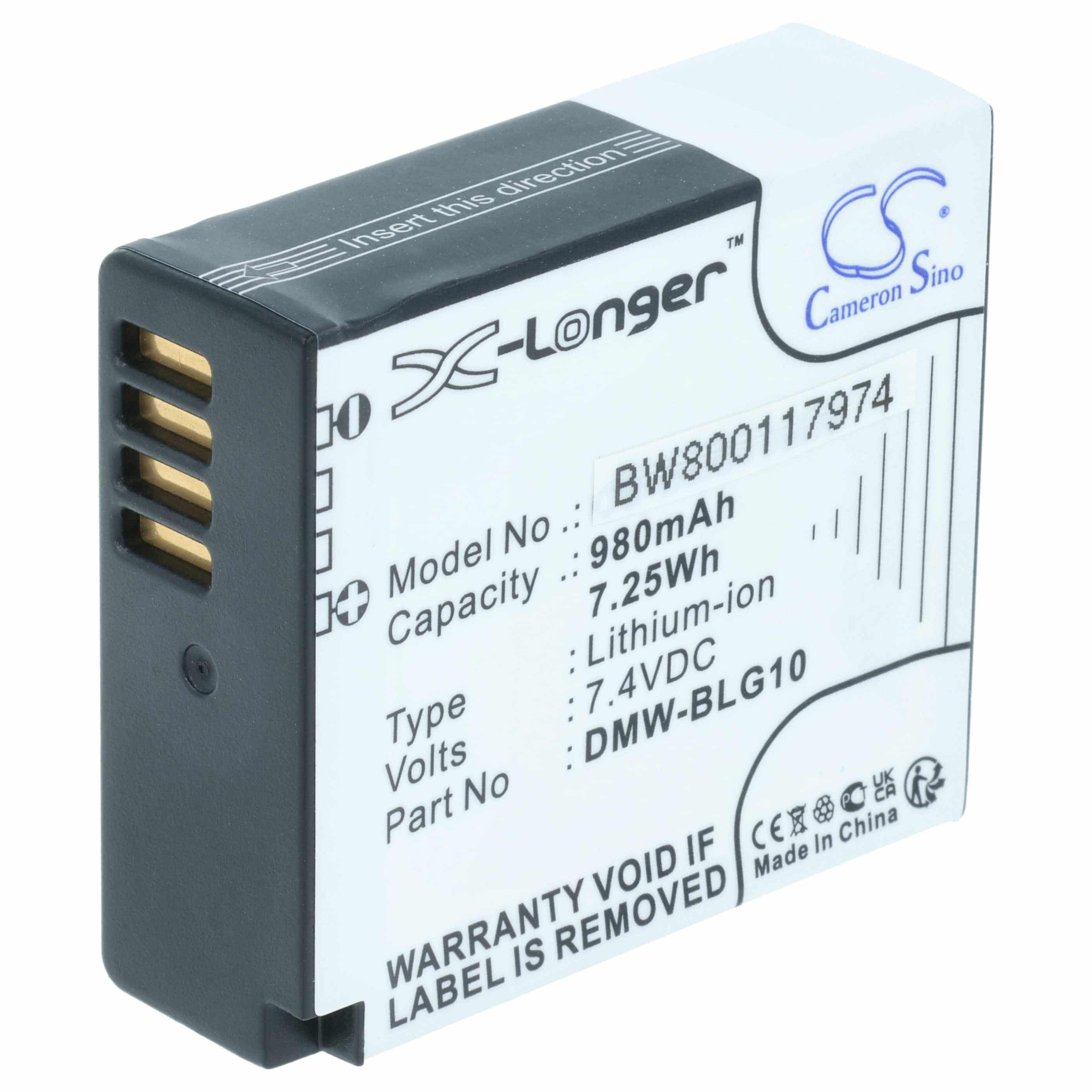 Battery replaces Leica BP-DC15E, BP-DC15 - 980mAh, 7.4V, Li-Ion