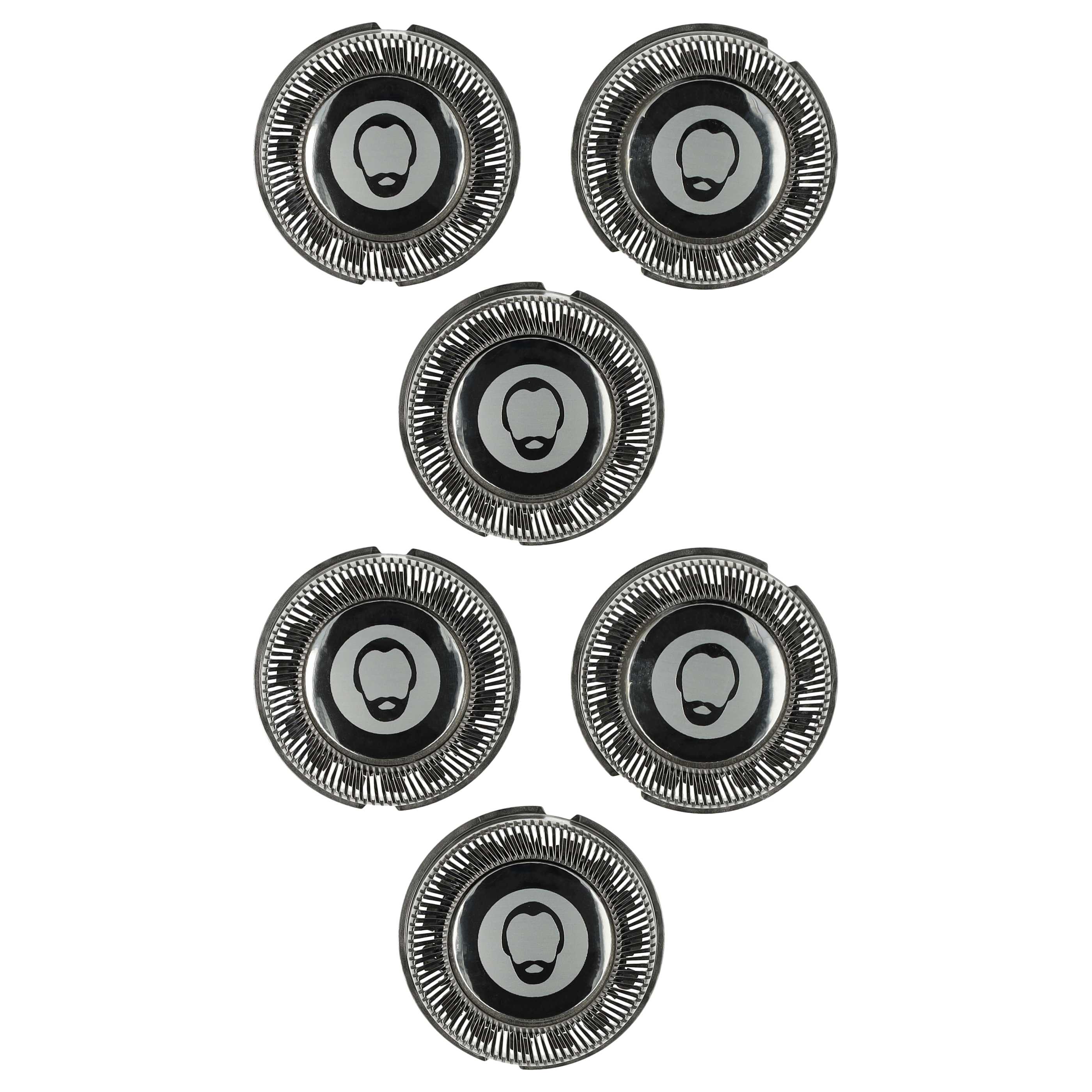 6x shaving head as Replacement for Philips HQ8/53, HQ8/5 for Philips Shaver - Stainless Steel