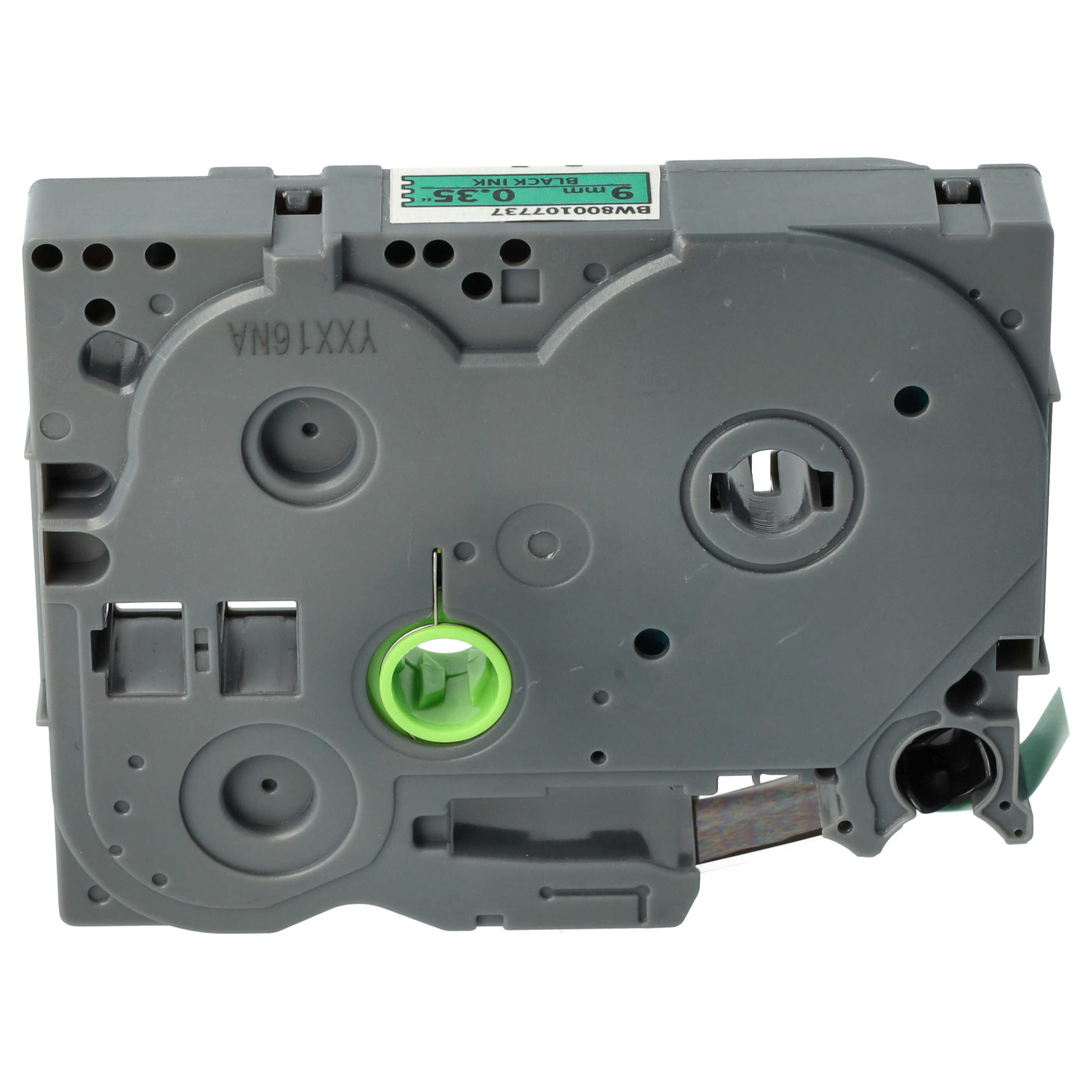 Label Tape as Replacement for Brother TZE-721 - 9 mm Black to Green