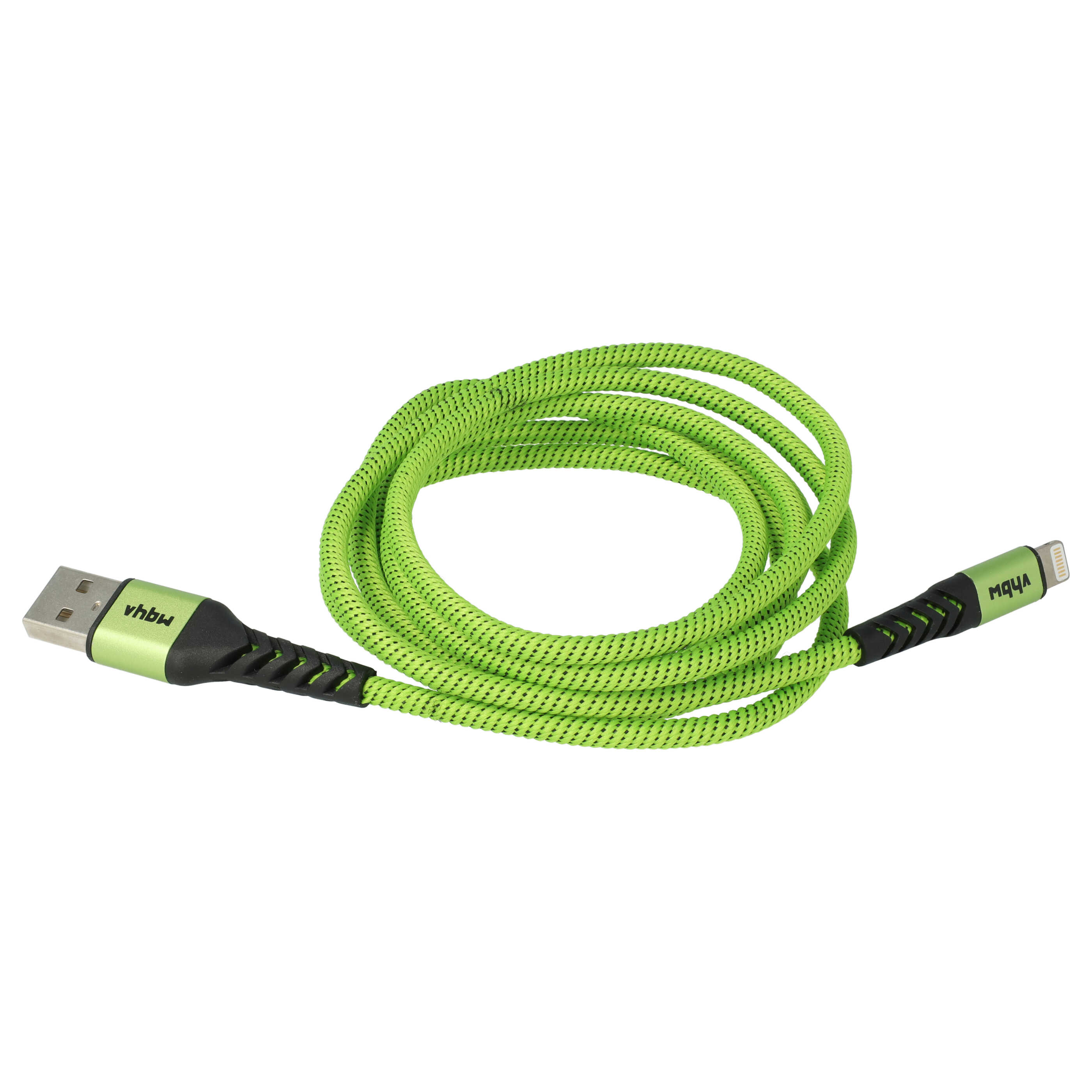 2x Lightning Kabel auf USB A passend für Apple AirPods Apple iOS Geräte - Grün Schwarz, 180cm