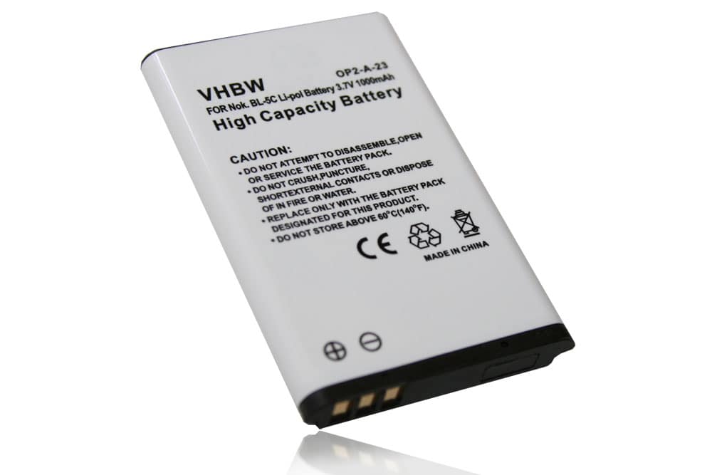 Mobile Phone Battery Replacement for Nokia BL-5CA - 1000mAh 3.7V Li-Ion
