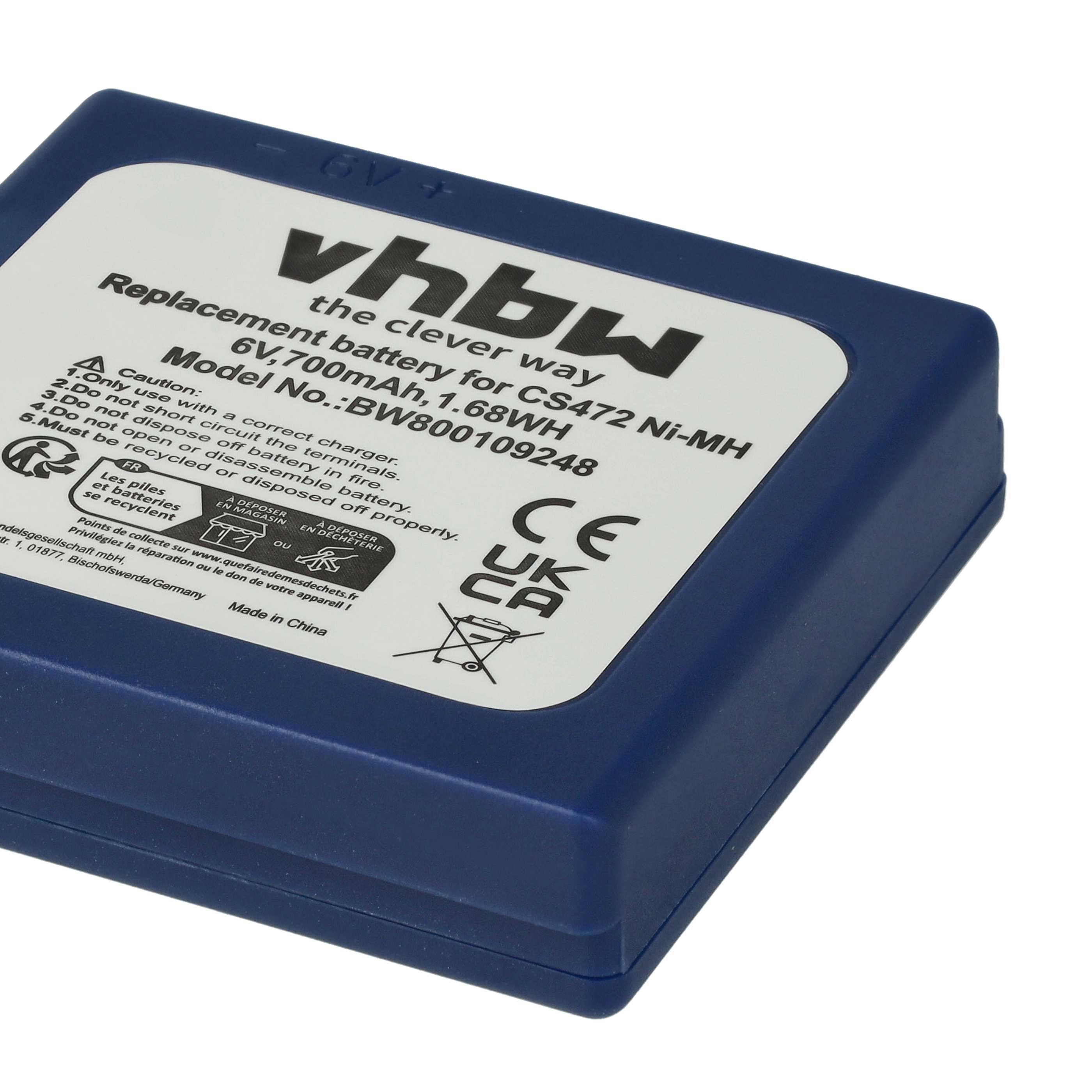 Radio 5x Battery replaces HBC BA222060, BA222061, BA203060, FBFUB03, AF-FUB03M, KH68302500 - 700 mAh 6 V NiMH