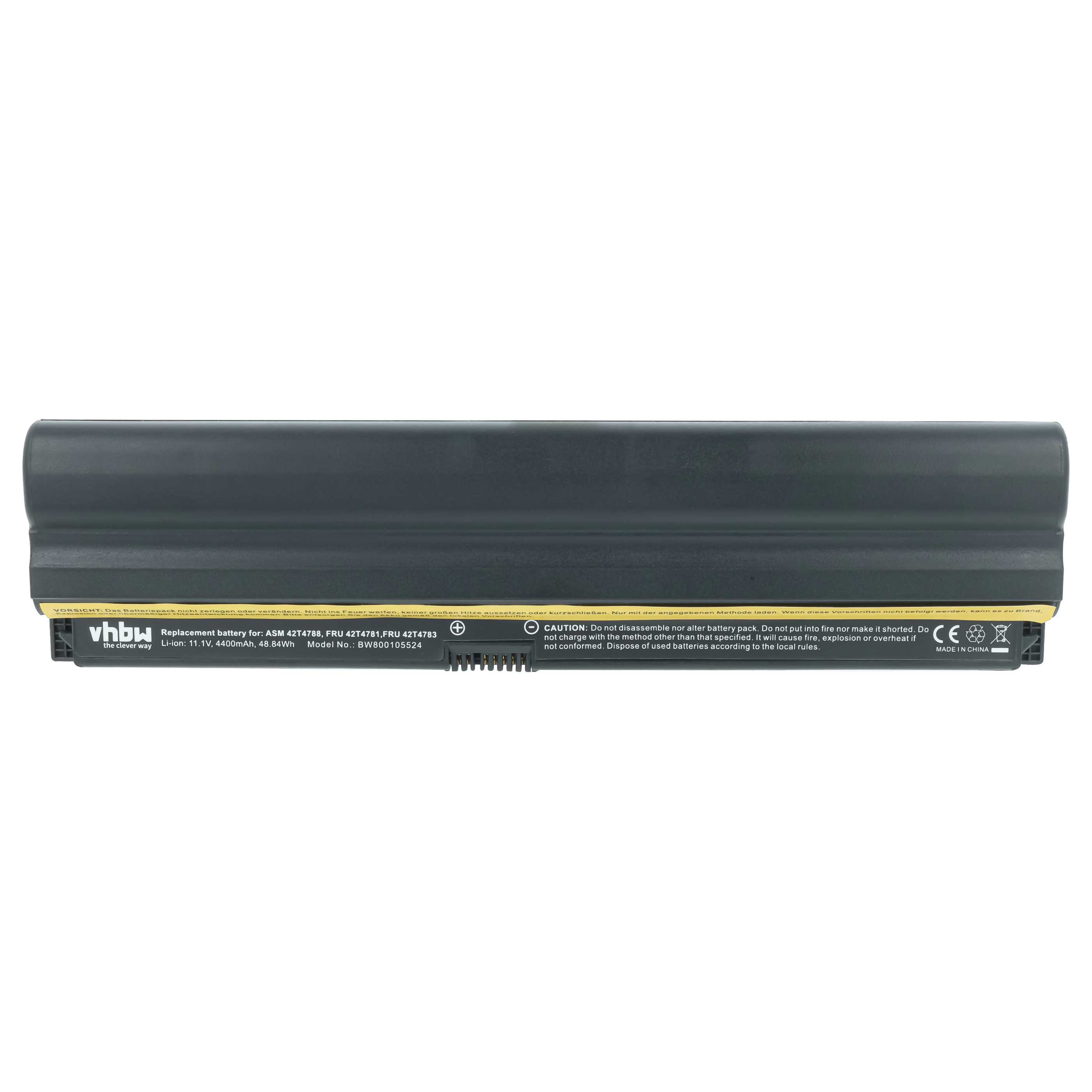 Batterie remplace Lenovo 0A36278, 42T4783, 42T4781 pour ordinateur portable Lenovo- 4400mAh 11,1V Li-ion, noir