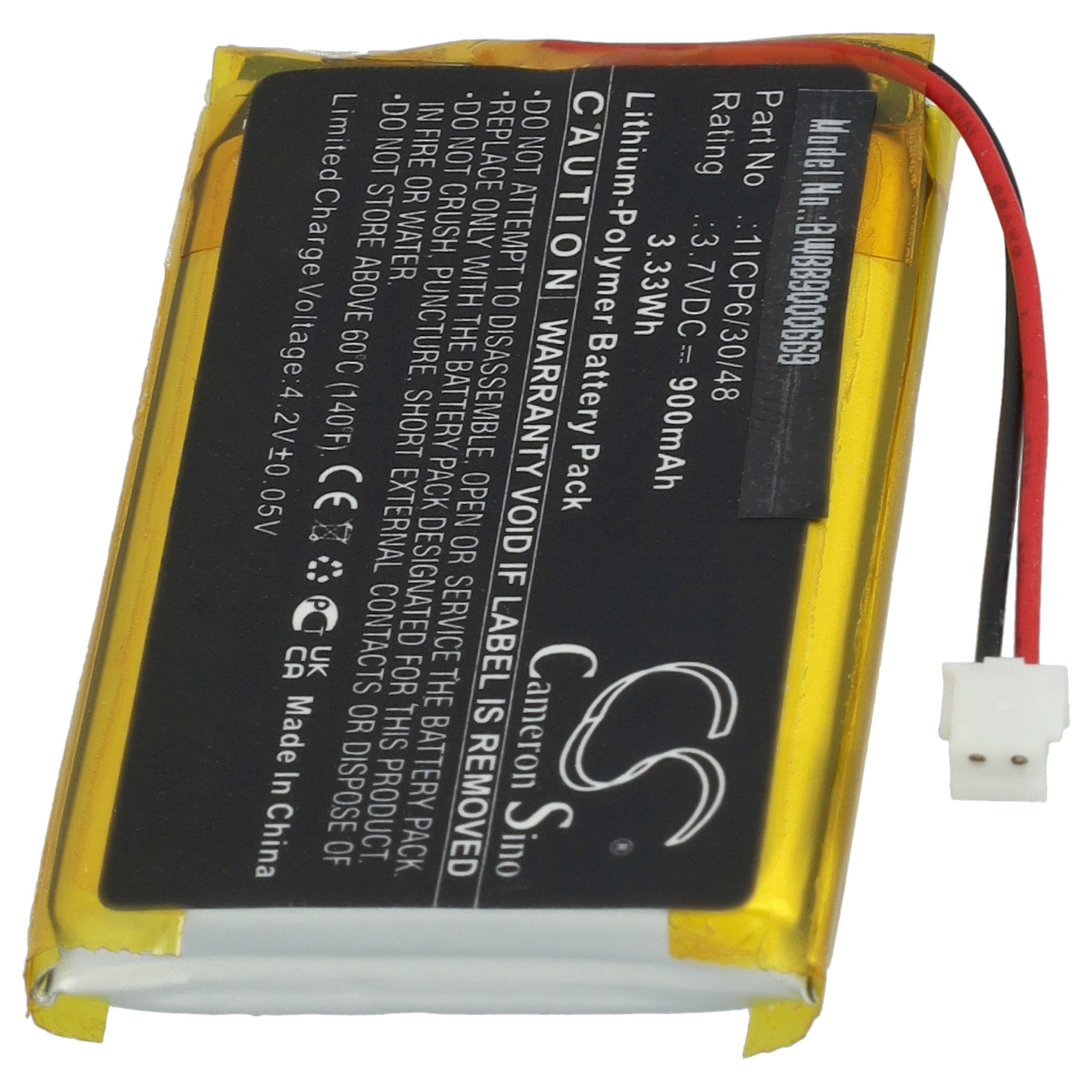 Batterie remplace Babymoov 1ICP6/30/48 pour moniteur bébé - 900mAh 3,7V Li-polymère