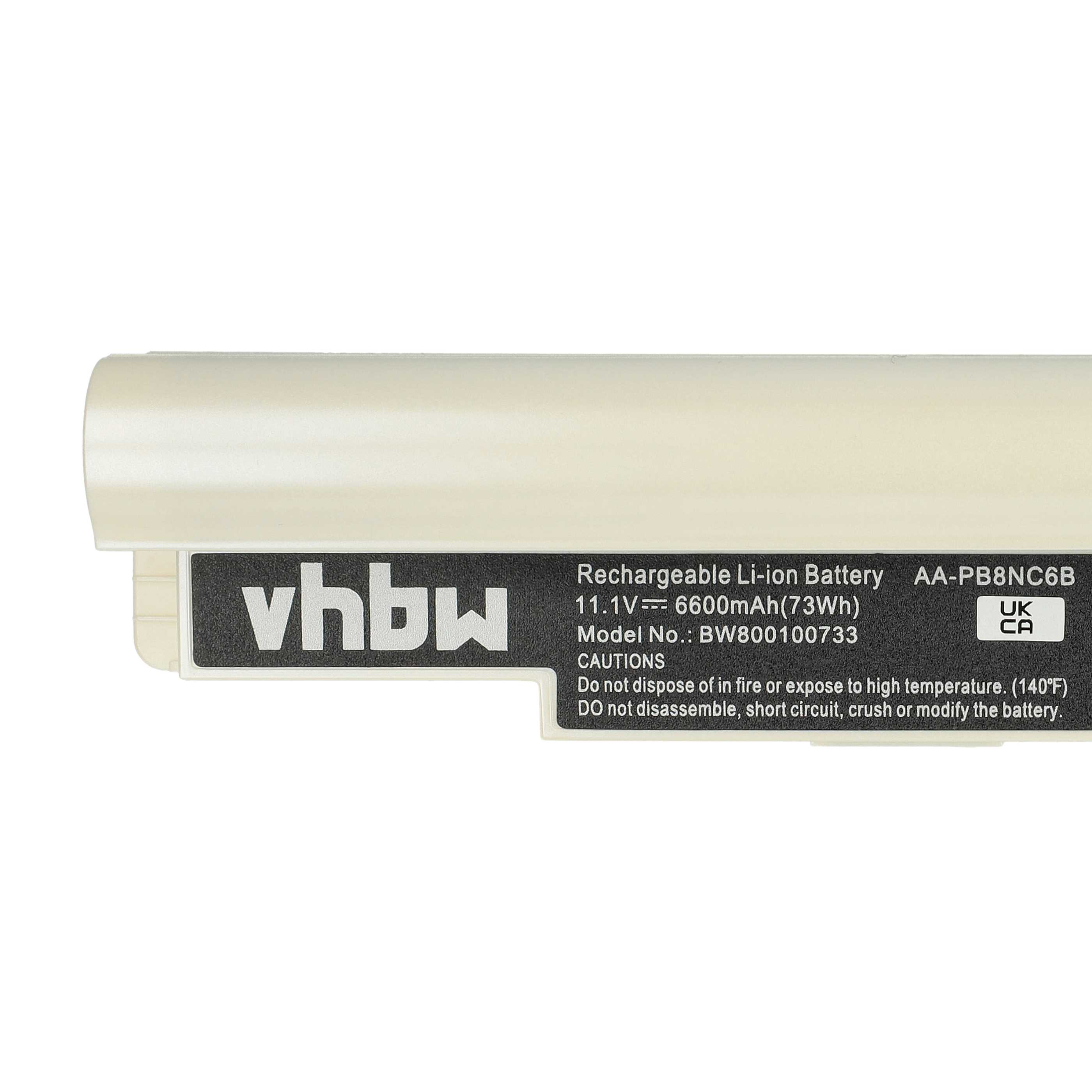 Batteria sostituisce Samsung AA-PB8NC6B, AA-PB8NC6M per notebook - 6600mAh 11,1V Li-Ion bianco