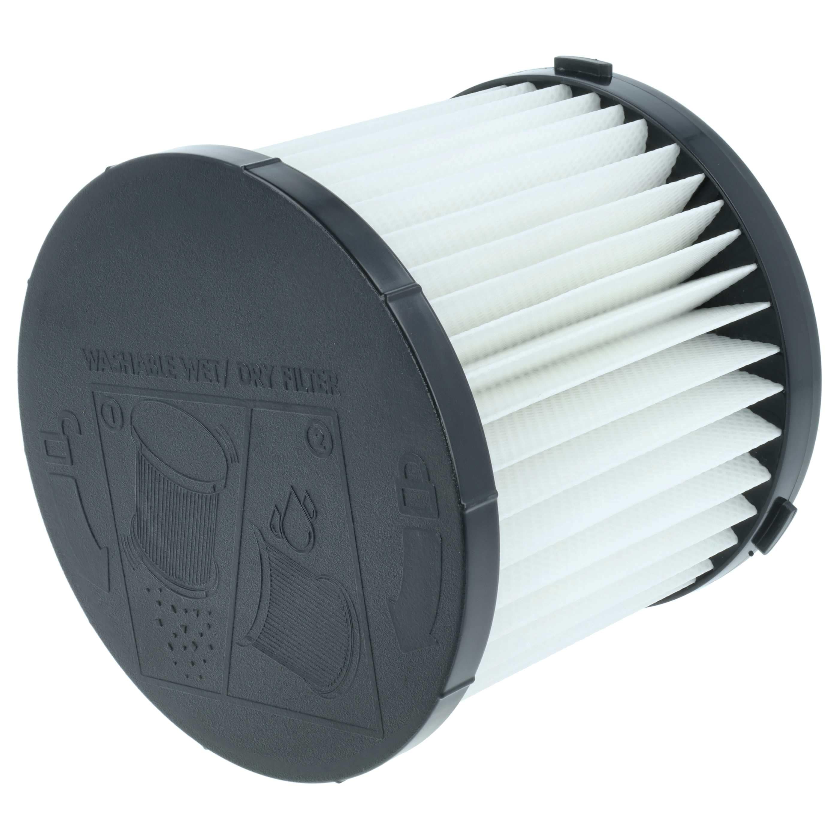 6x Filtercartridge filter replaces Hart HAVF01 for Ryobi Vacuum Cleaner, black / white