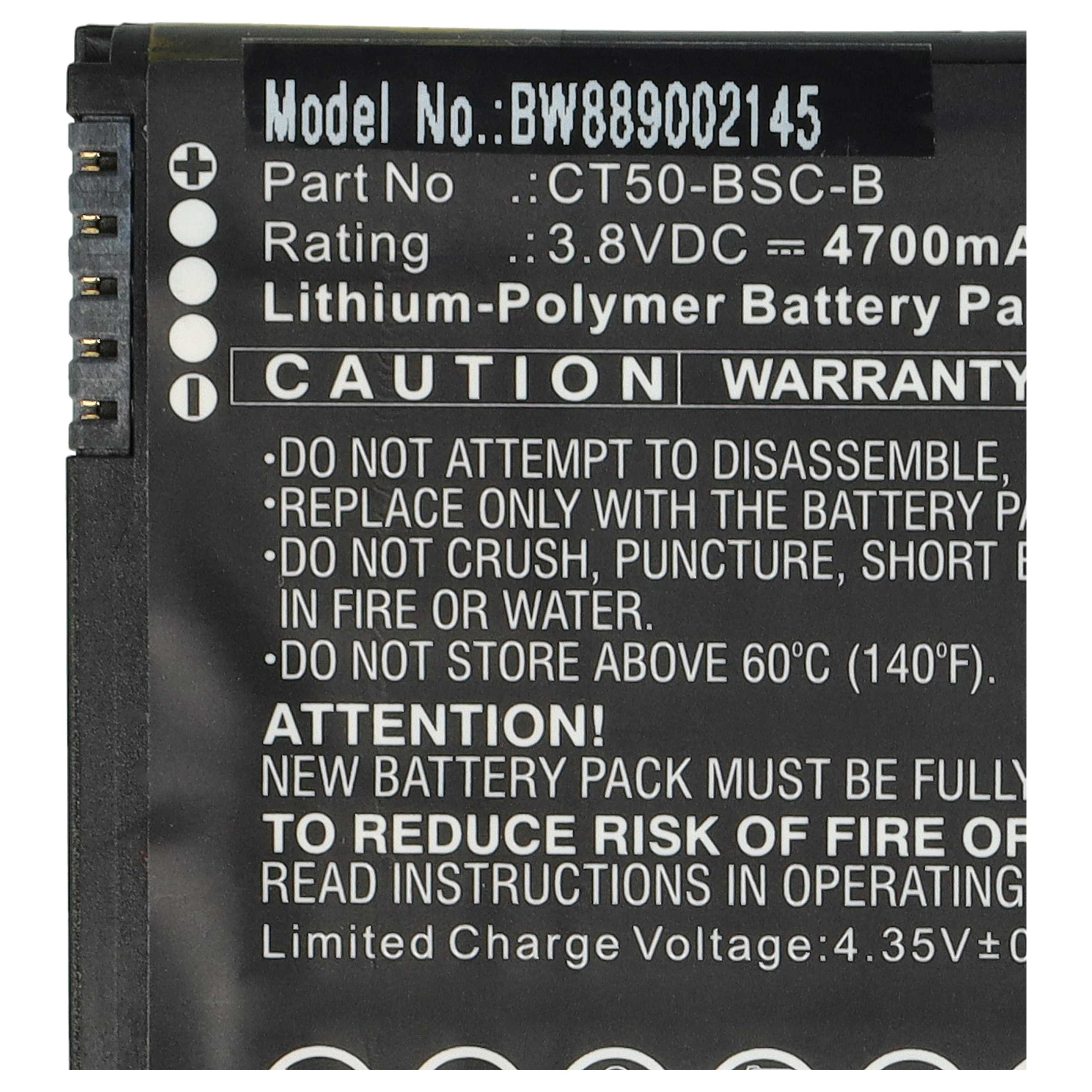 Batterie (2 pcs.) remplace Honeywell CT50-BSC-B, 318-055-018 pour ordinateur mobile PDA Honeywell - 4700mAh