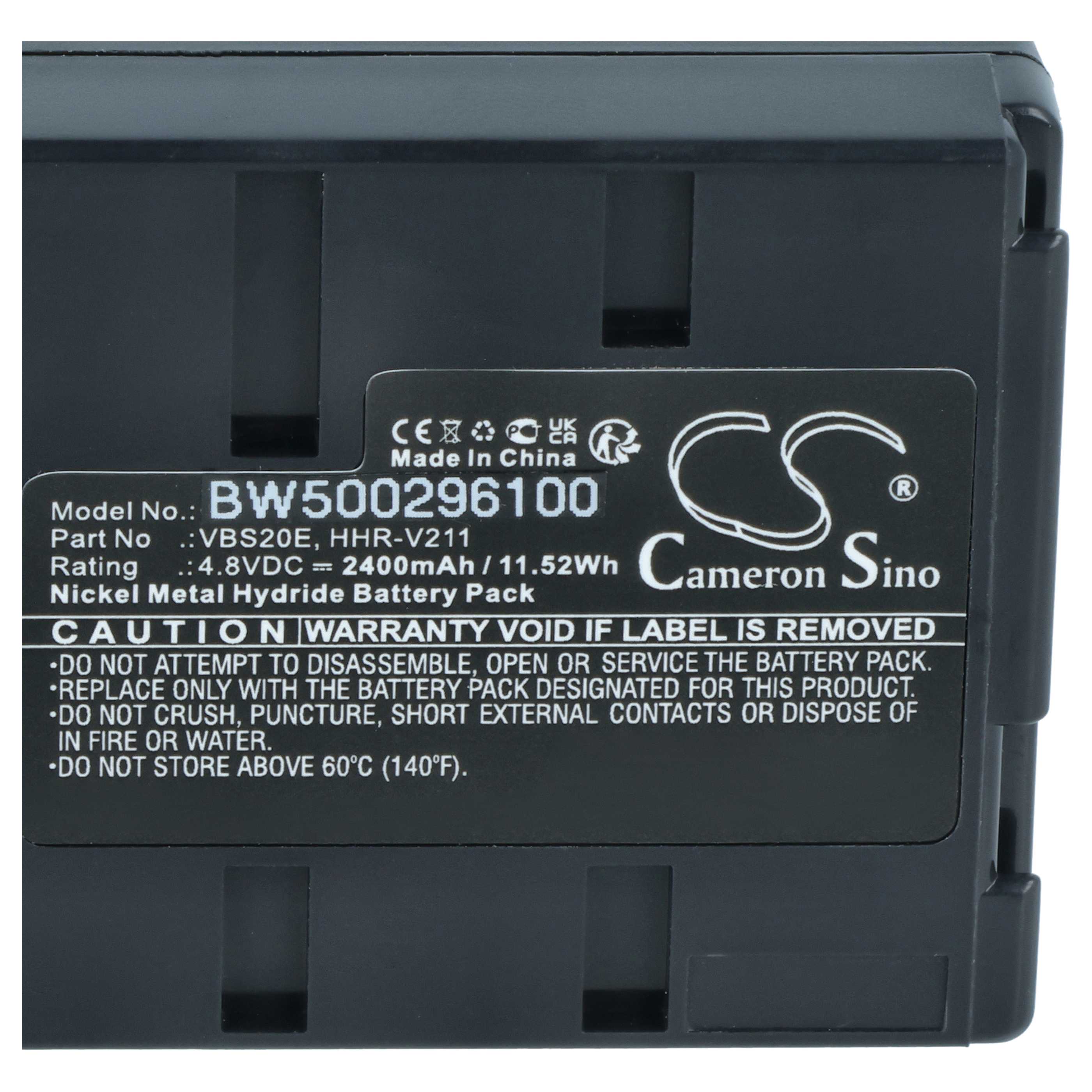 2x Akku für Panasonic wie VBS10E, 2400mAh, Ni-MH, 4,8V