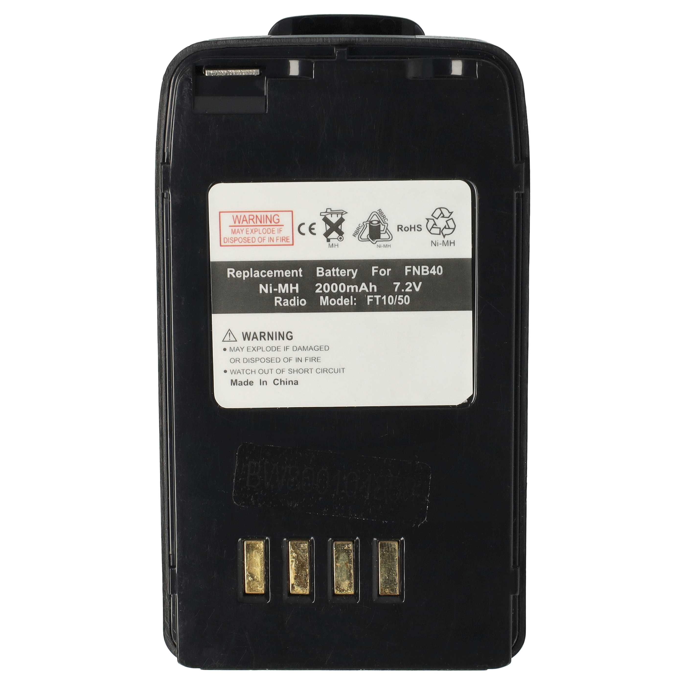 Radio 2x Battery replaces FNB-V47IS, FNB-V49, FNB-47H, FNB-47, FNB-V47 - 2000 mAh 7.2 V NiMH + Belt Clip