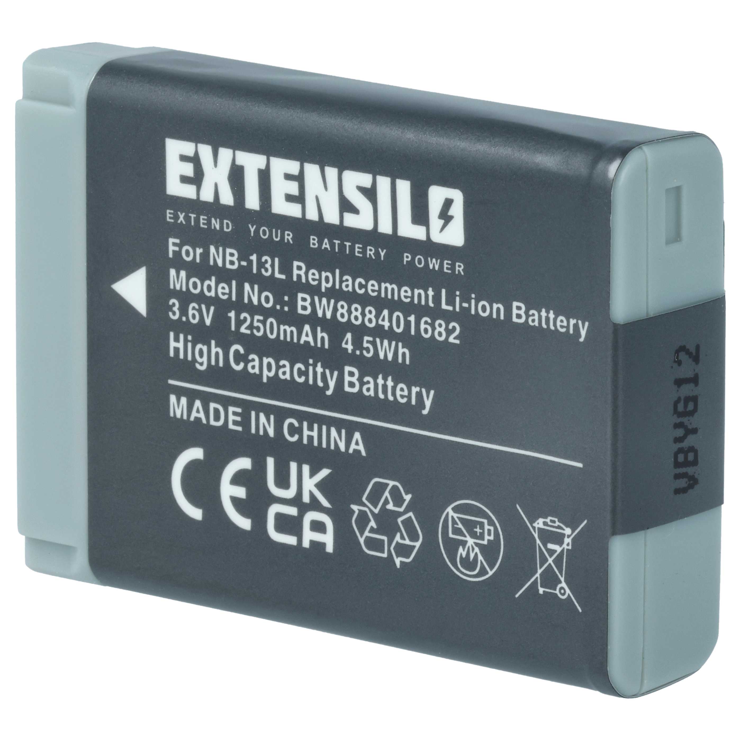 3x Batteria sostituisce Canon NB-13L per fotocamera - 1250mAh 3,6V Li-Ion
