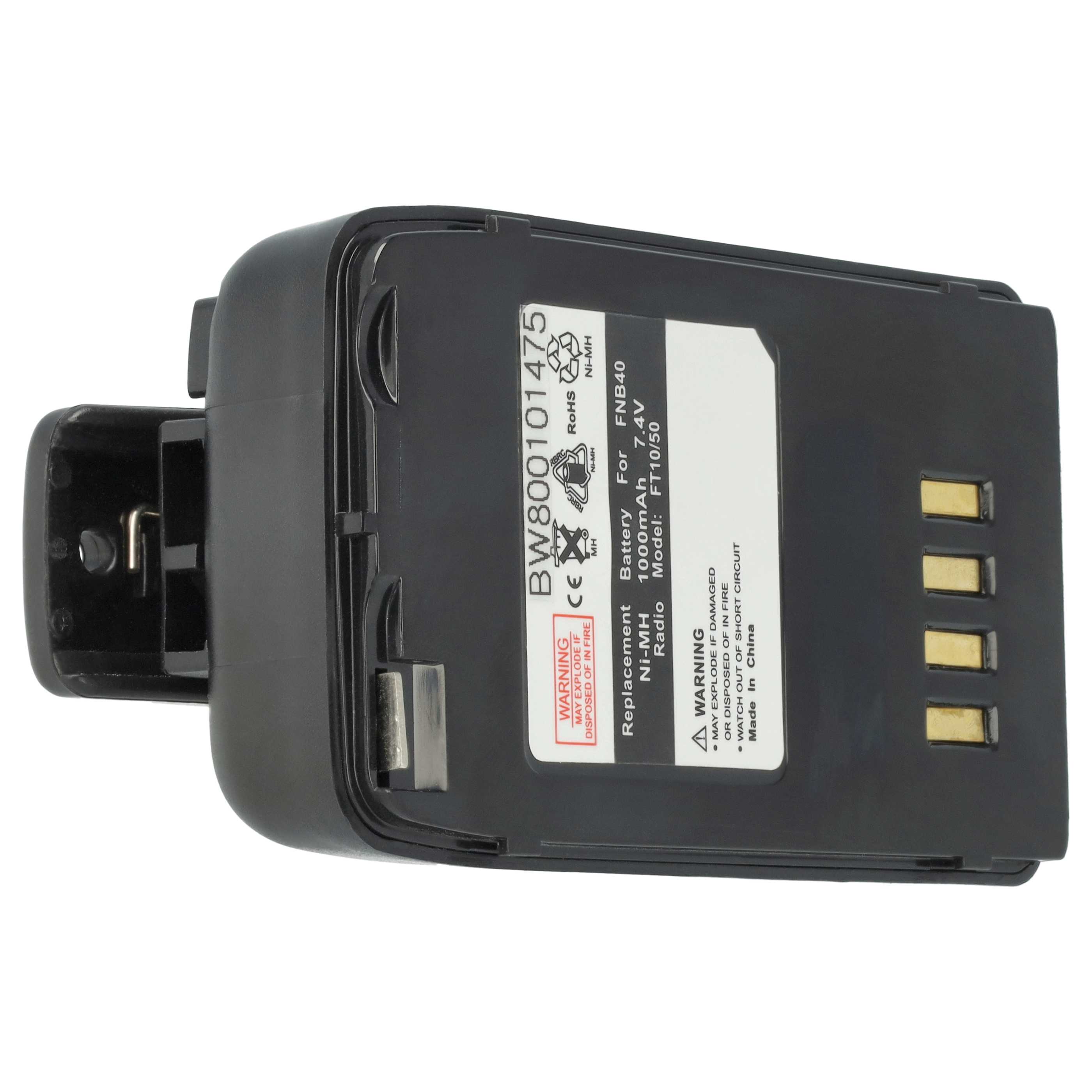 Radio 5x Battery replaces FNB-41, FNB-40 - 1000 mAh 7.4 V NiMH + Belt Clip