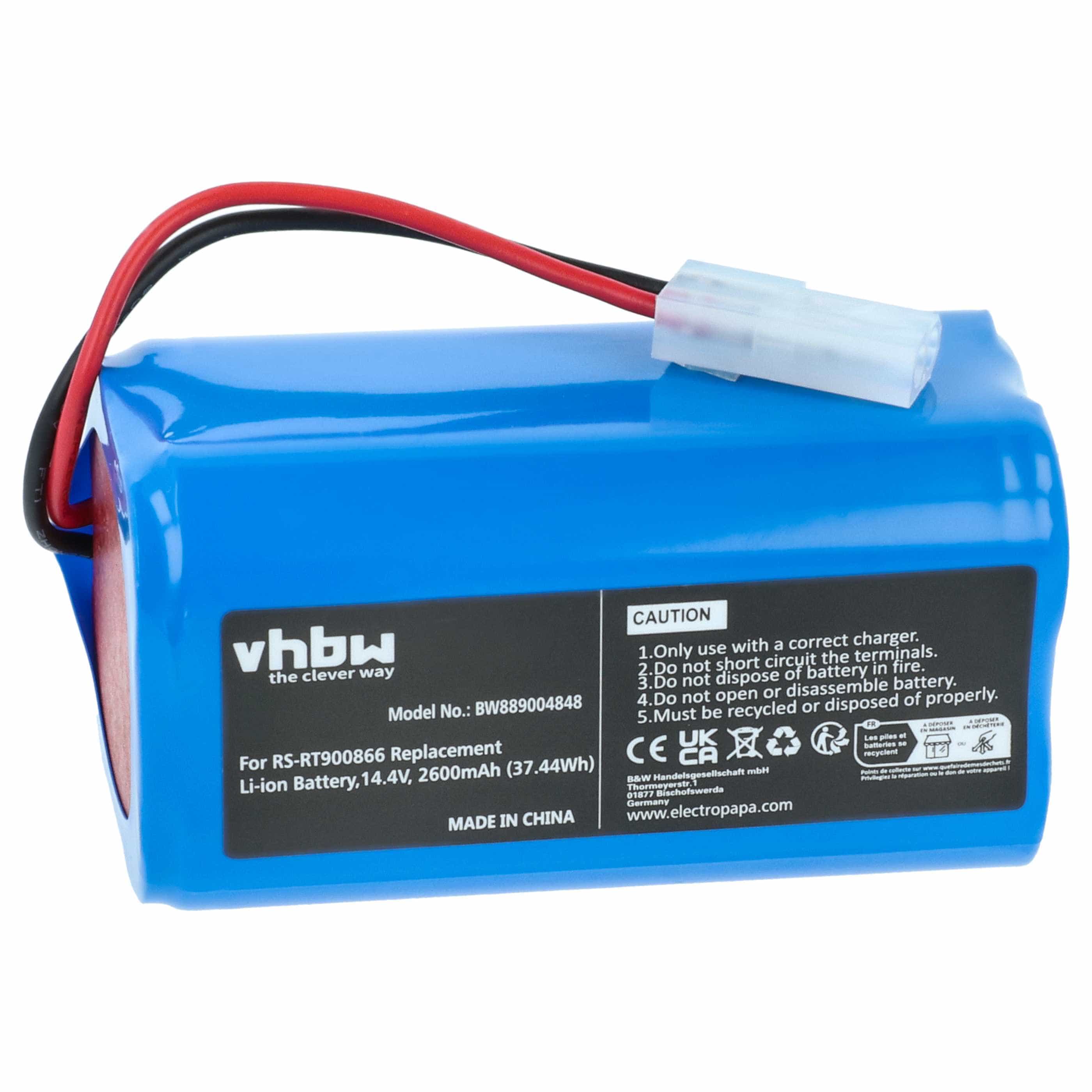 Battery replaces Rowenta RS-RT900866 for Rowenta 2600mAh, 14.4V, Li-Ion