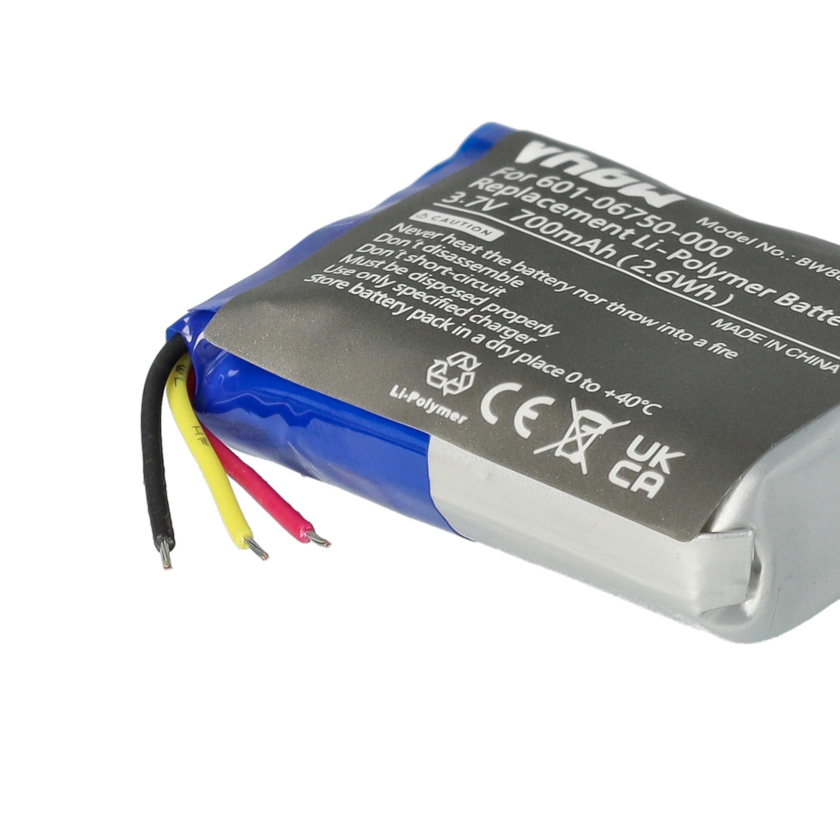 Videocamera Battery replaces GoPro 601-06750-000, 601-10257-000, 601-06750-101 - 700 mAh 3.7 V Li-polymer